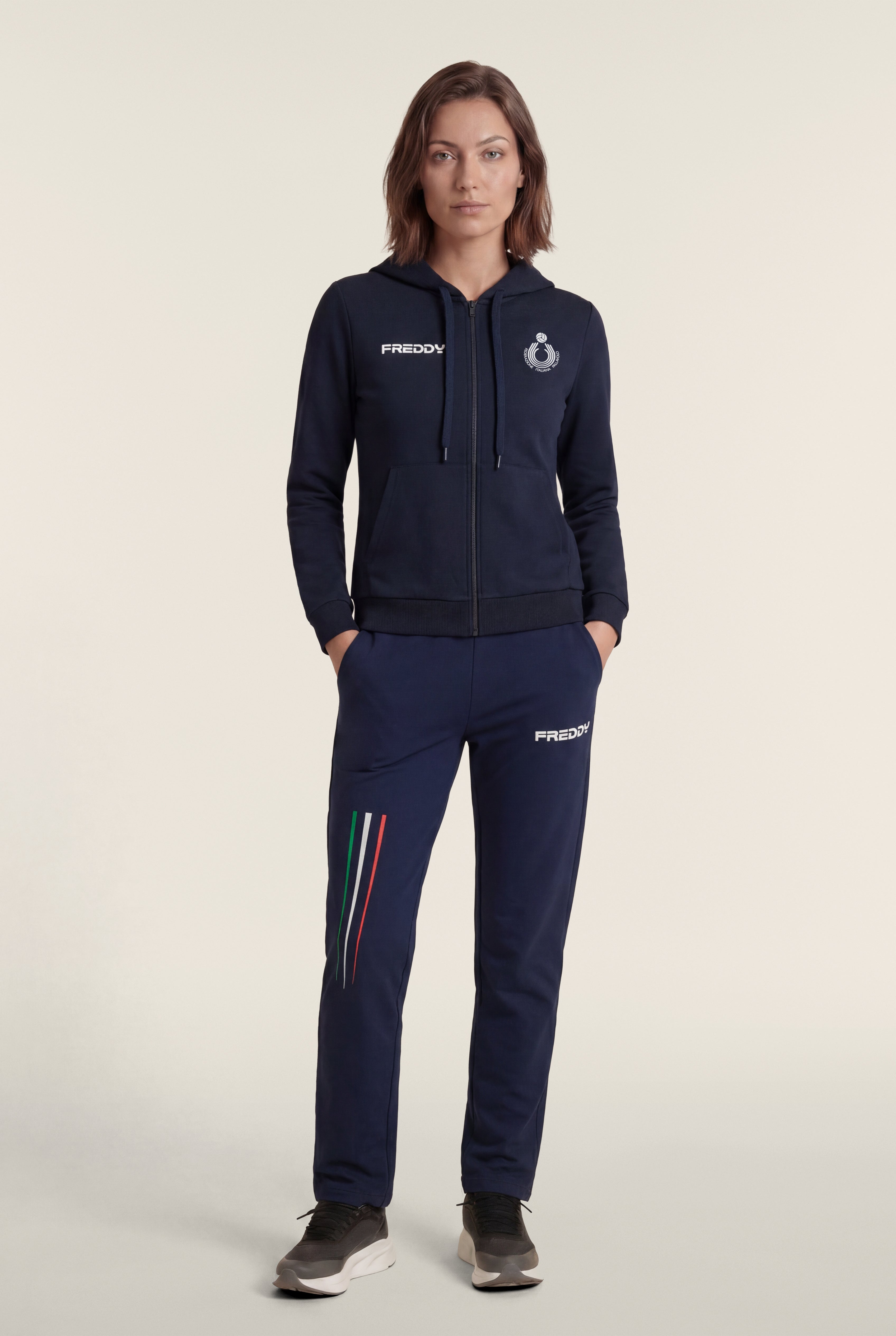 freddy-felpa-donna-fipav-con-cappuccio-e-zip-in-cotone-bielastico image 2