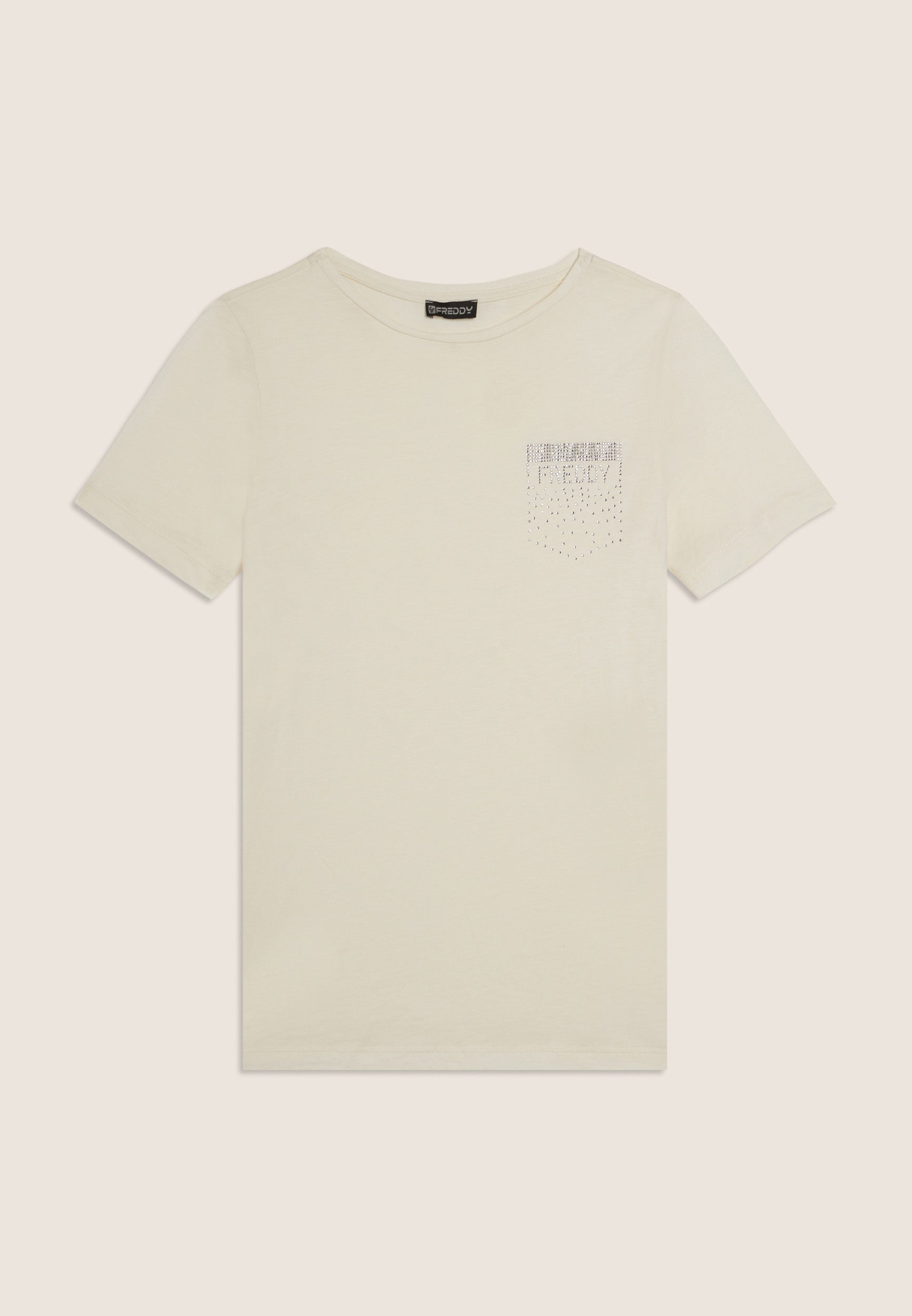 freddy-t-shirt-donna-manica-corta-regular-con-taschino-strass image 5