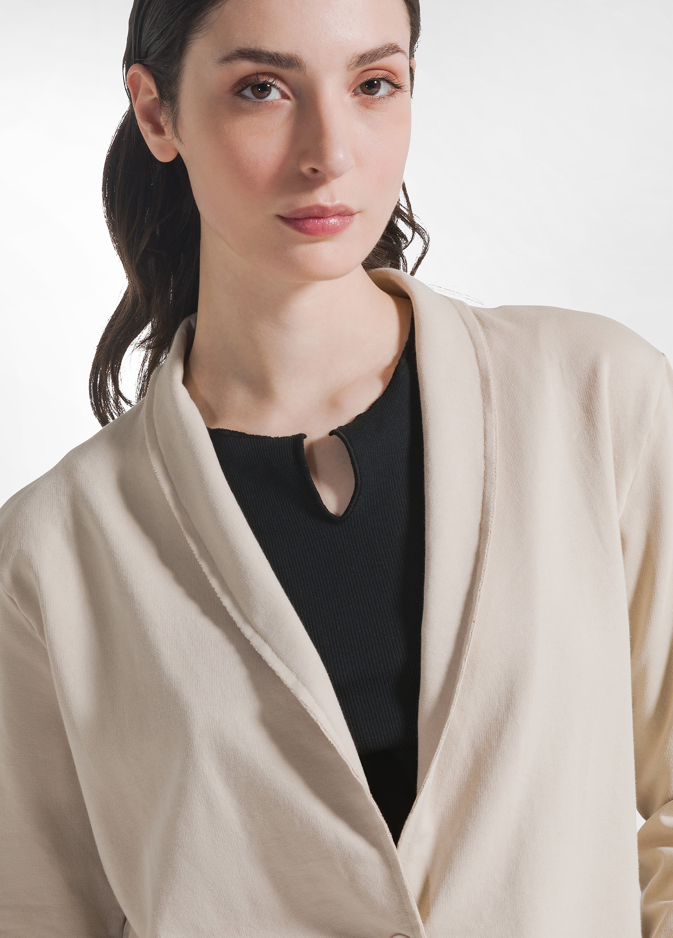 deha-a00553-blazer-in-felpa-leggera-beige image 3