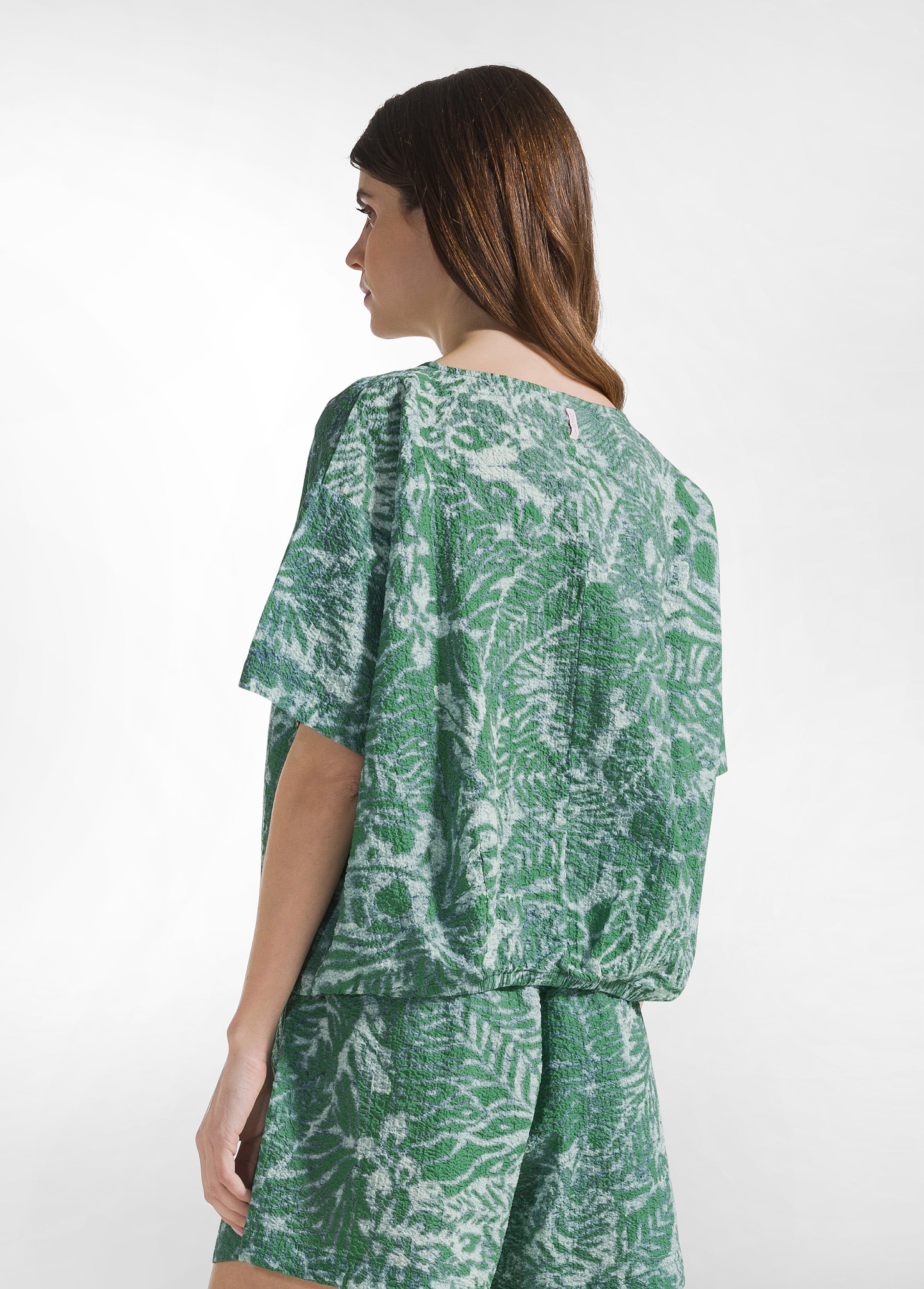 deha-blusa-stampata-in-cotone-ondulato-verde image 2
