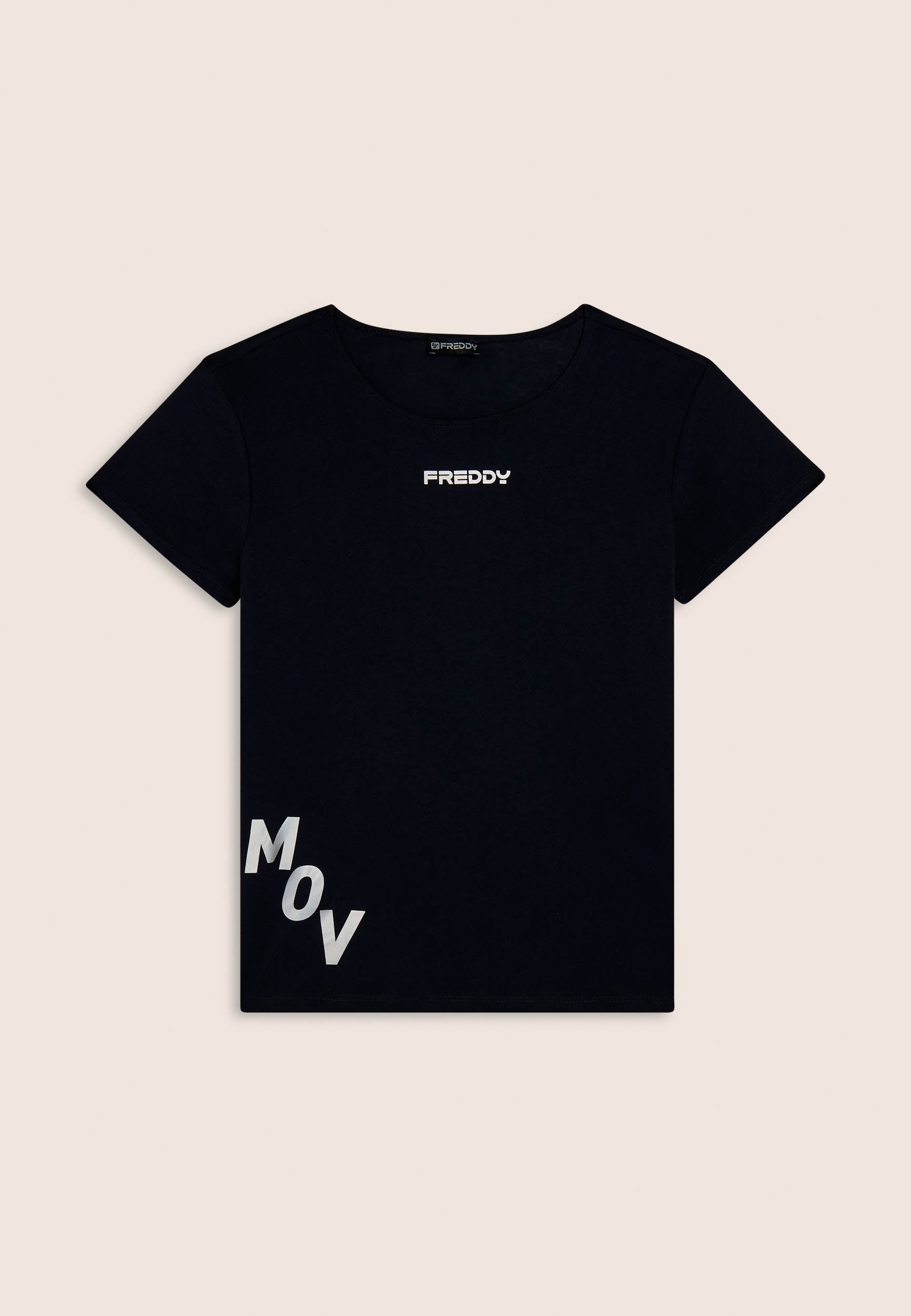 freddy-t-shirt-regular-in-jersey-leggero-con-stampa-mov-maniche-corte image 1