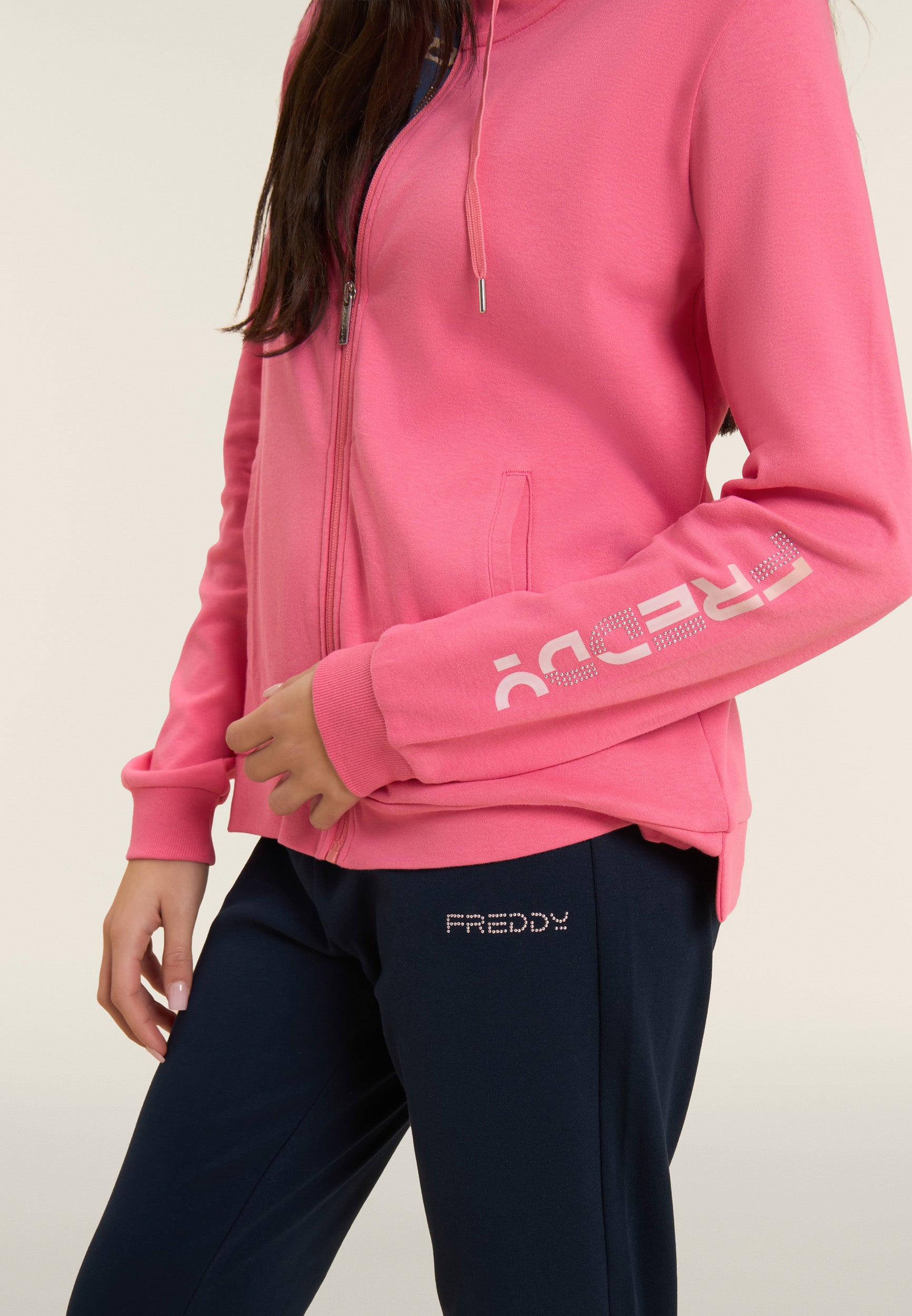 freddy-tuta-donna-zip-collo-alto-100-cotone-logo-perline image 5
