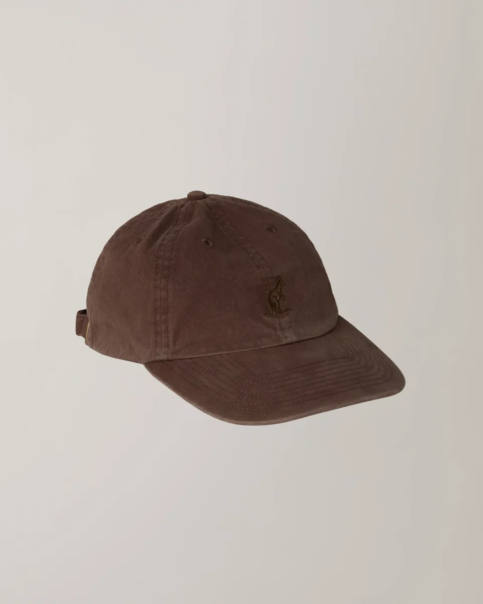 australian-washed-cotton-cap-cappellino-dad-hat-cacao-washed image 1
