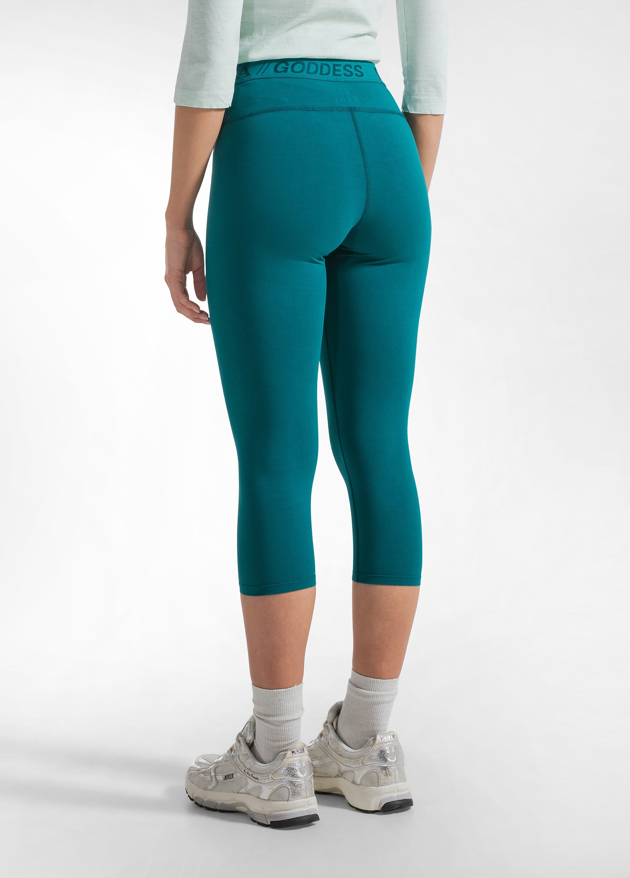 deha-leggings-stretch-7-8-tinta-unita-verde image 3
