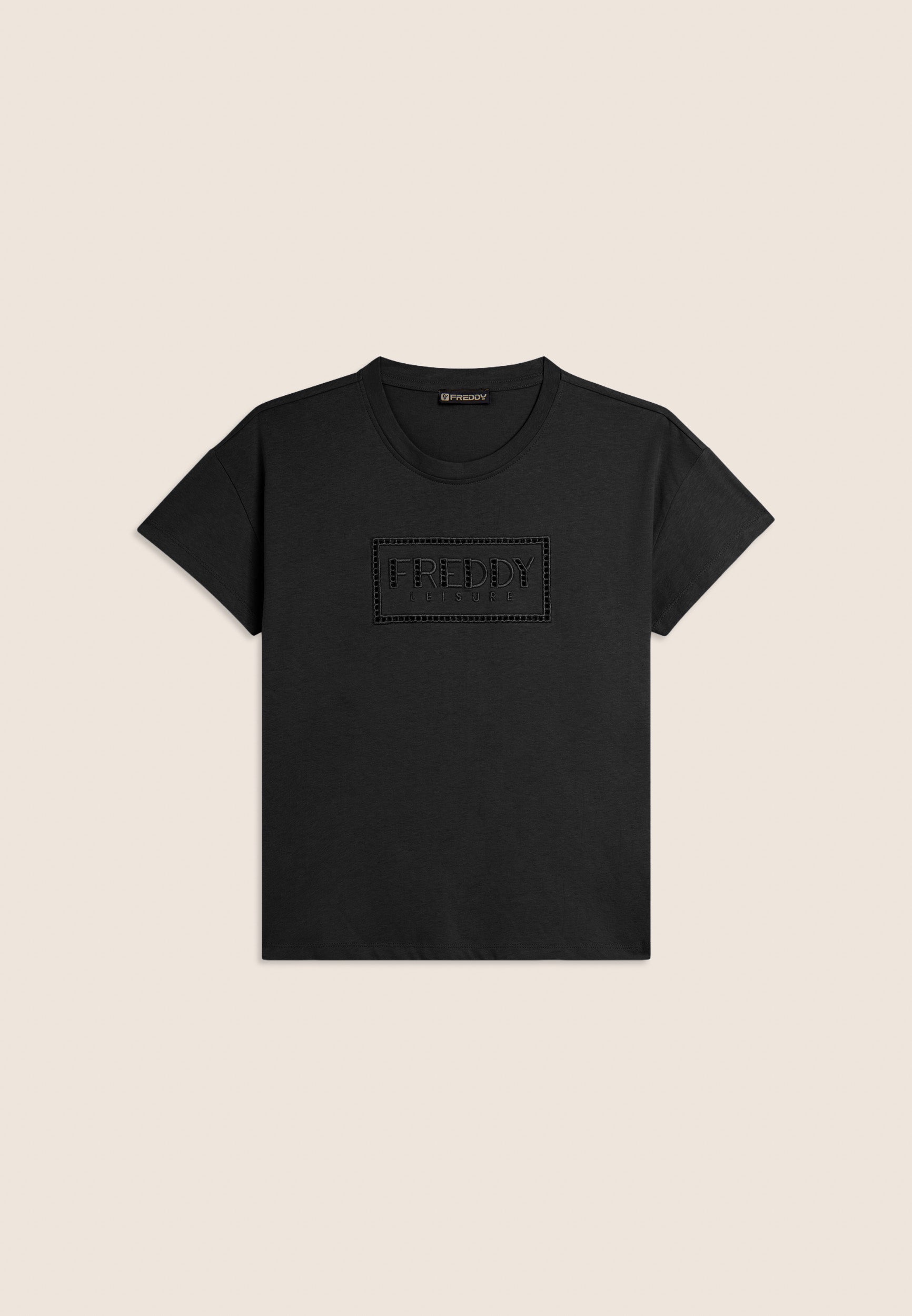 freddy-t-shirt-maniche-ad-aletta-e-logo-ricamato-in-cotone image 6