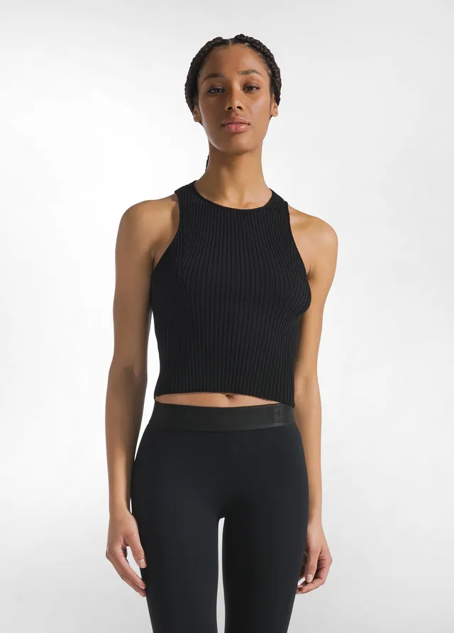deha-top-a-coste-in-maglia-di-rayon-nero-top-comfort image 1