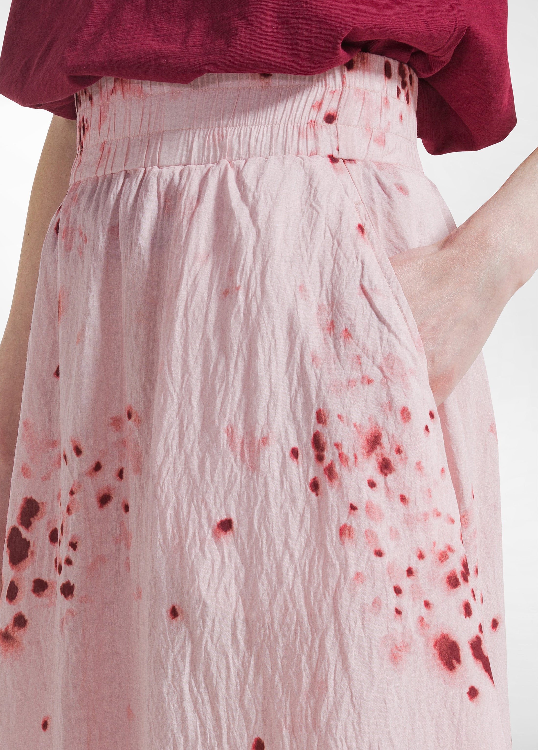 deha-gonna-in-viscosa-crinkle-rosa-stampa-allover image 4