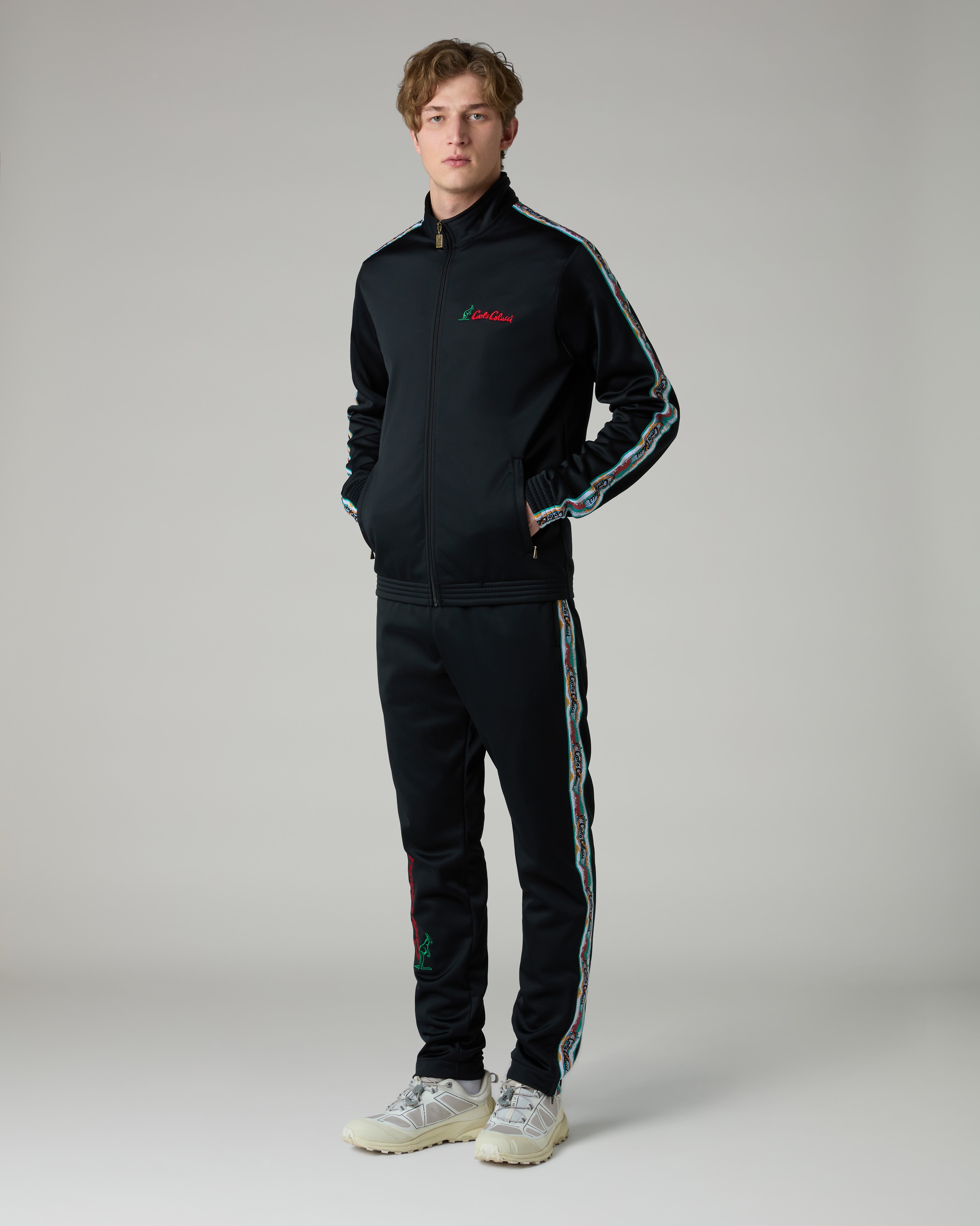 australian-color-tape-track-jacket-giacca-in-acetato-nero image 2