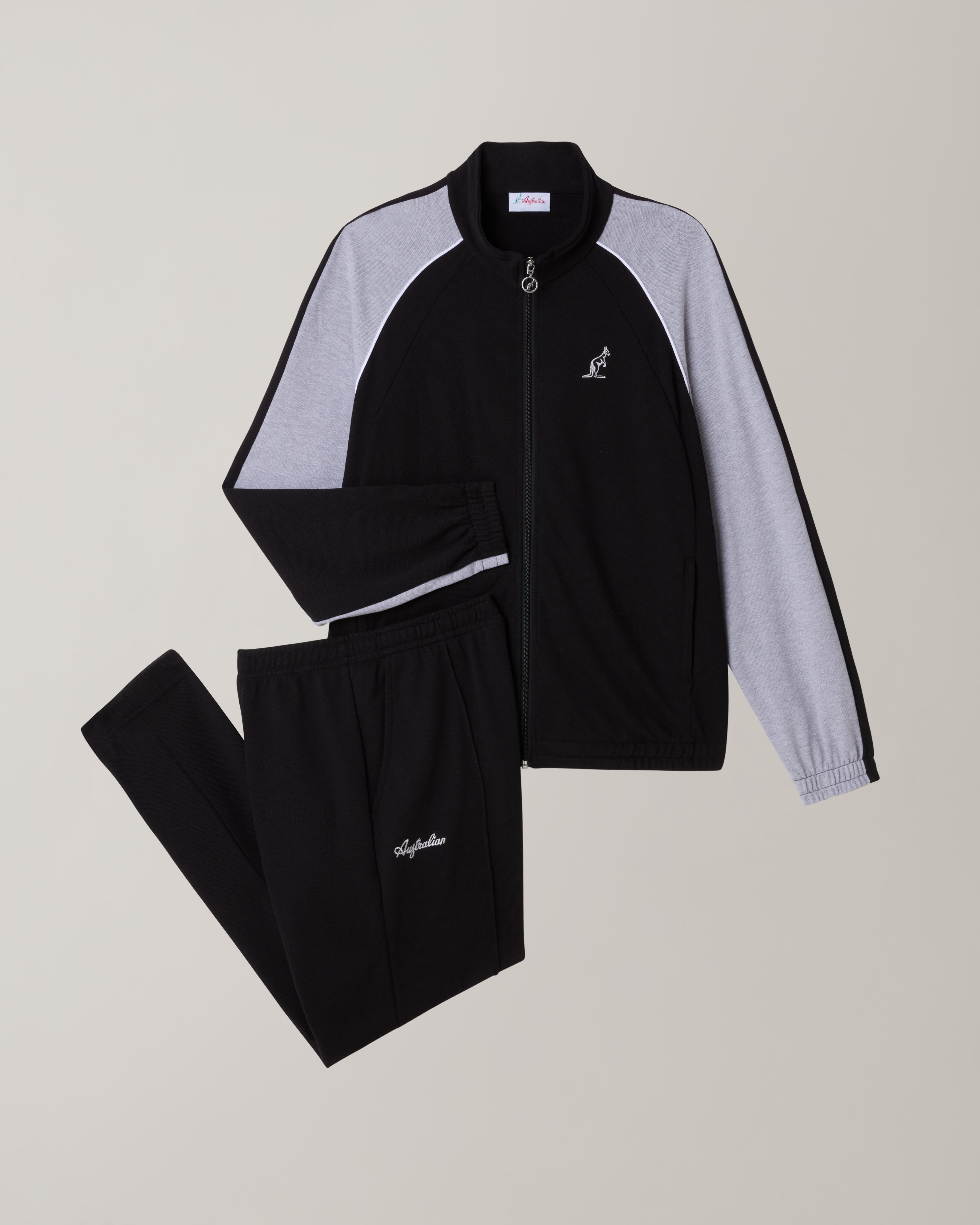 australian-posh-piquet-tracksuit-tuta-nera-garzato-con-zip image 8