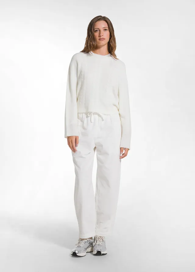 deha-pantalone-d52367-ballon-velluto-mille-righe-bianco image 1