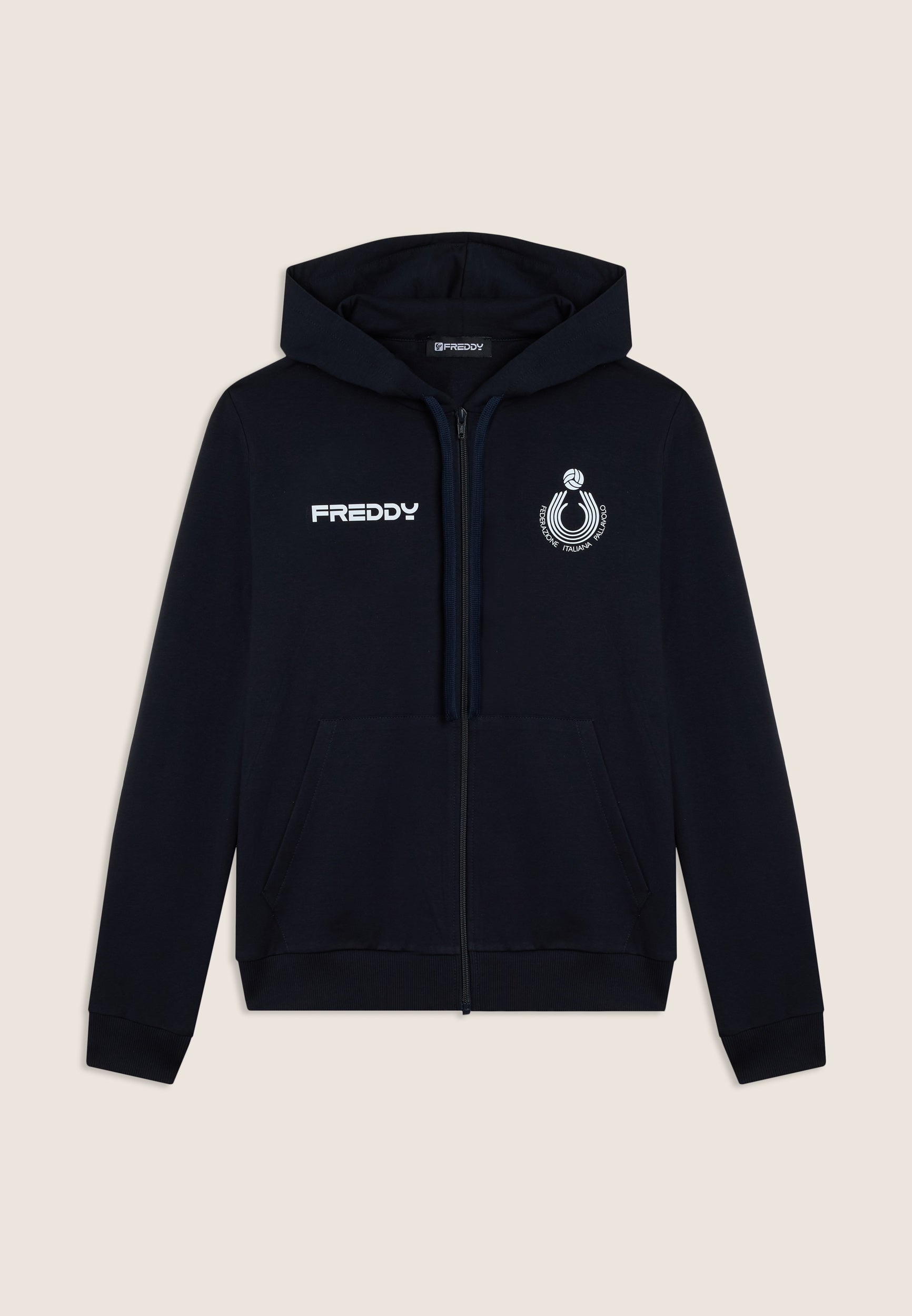freddy-felpa-donna-fipav-con-cappuccio-e-zip-in-cotone-bielastico image 5