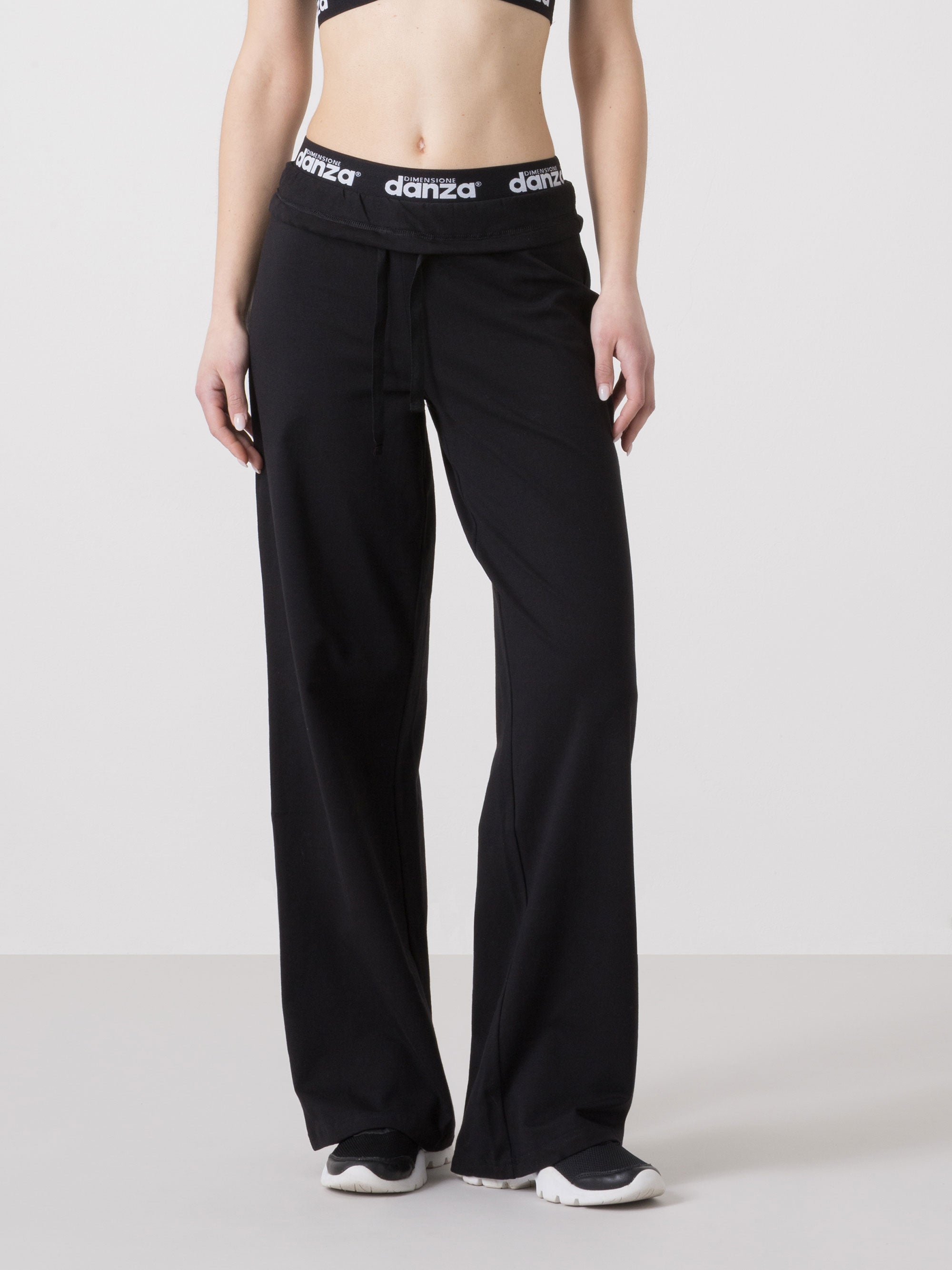 dimensione-danza-pantaloni-donna-wide-leg-con-fascia-logata-e-coulisse image 1
