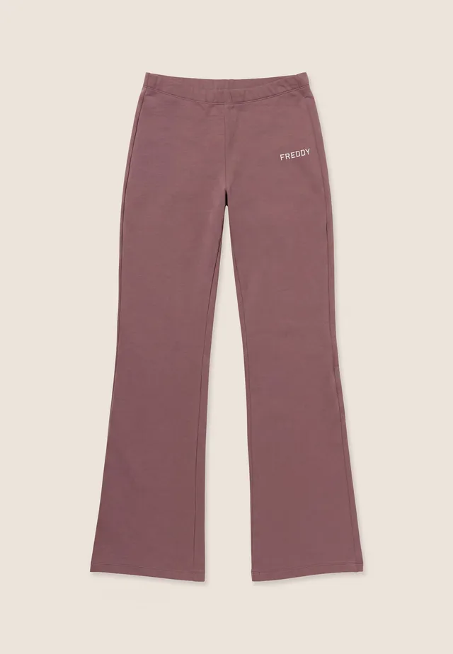 freddy-pantaloni-sportivi-donna-slim-flare-in-felpa-garzata image 1