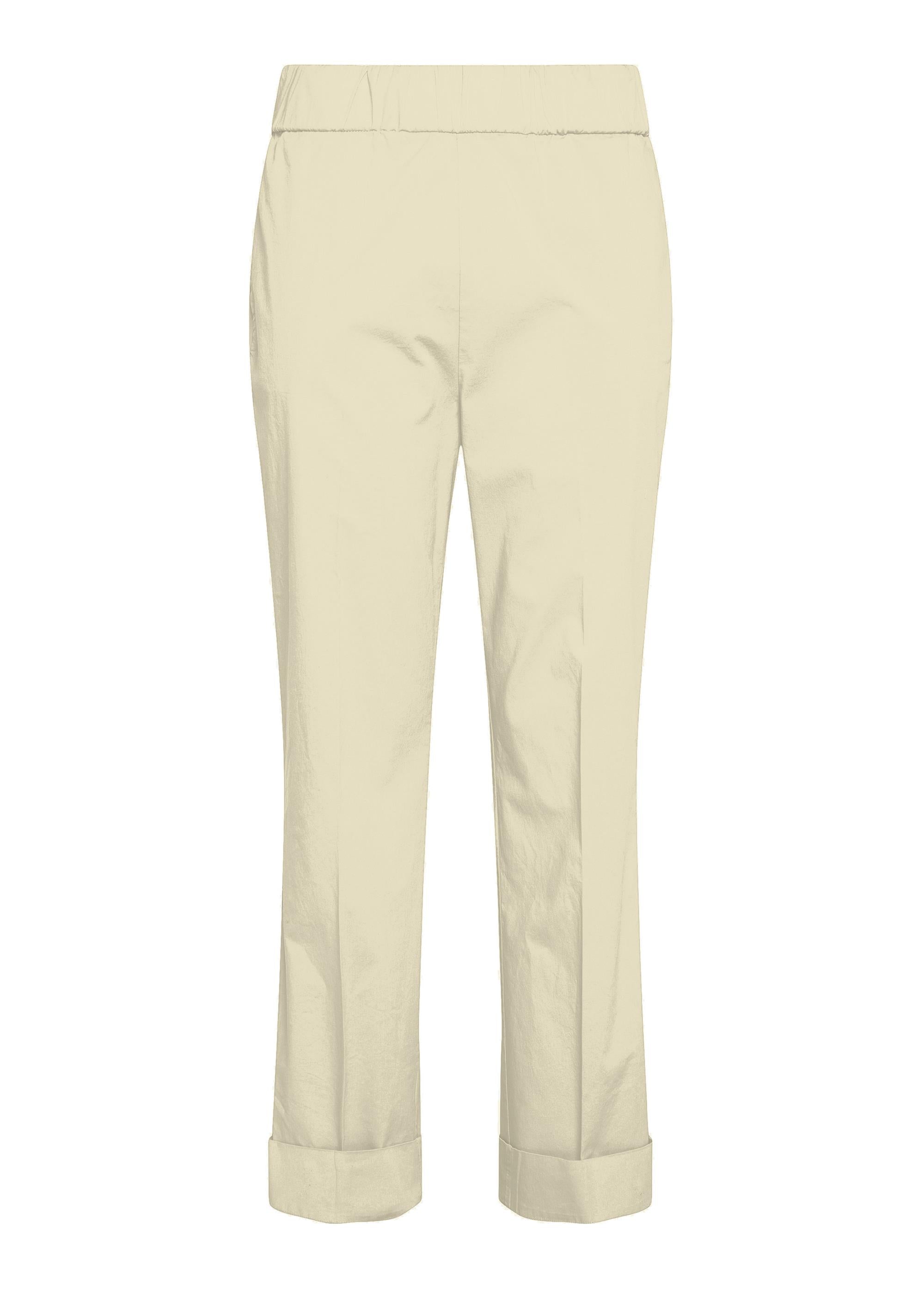 deha-pantaloni-dritti-in-popeline-elasticizzato-bianco image 1