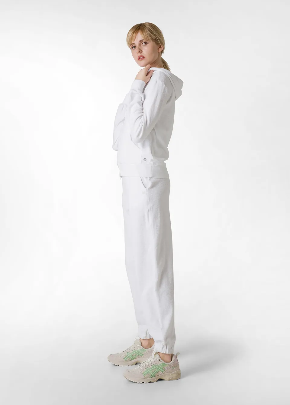 deha-pantaloni-jogger-in-spugna-bianco-pantaloni-leisurewear-in-cotone image 1