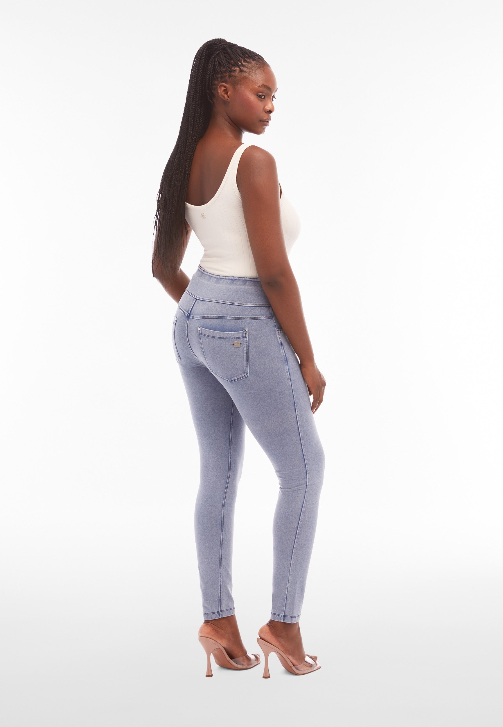 freddy-n-o-w-pantaloni-skinny-vita-alta-jersey-denim-con-strass image 3