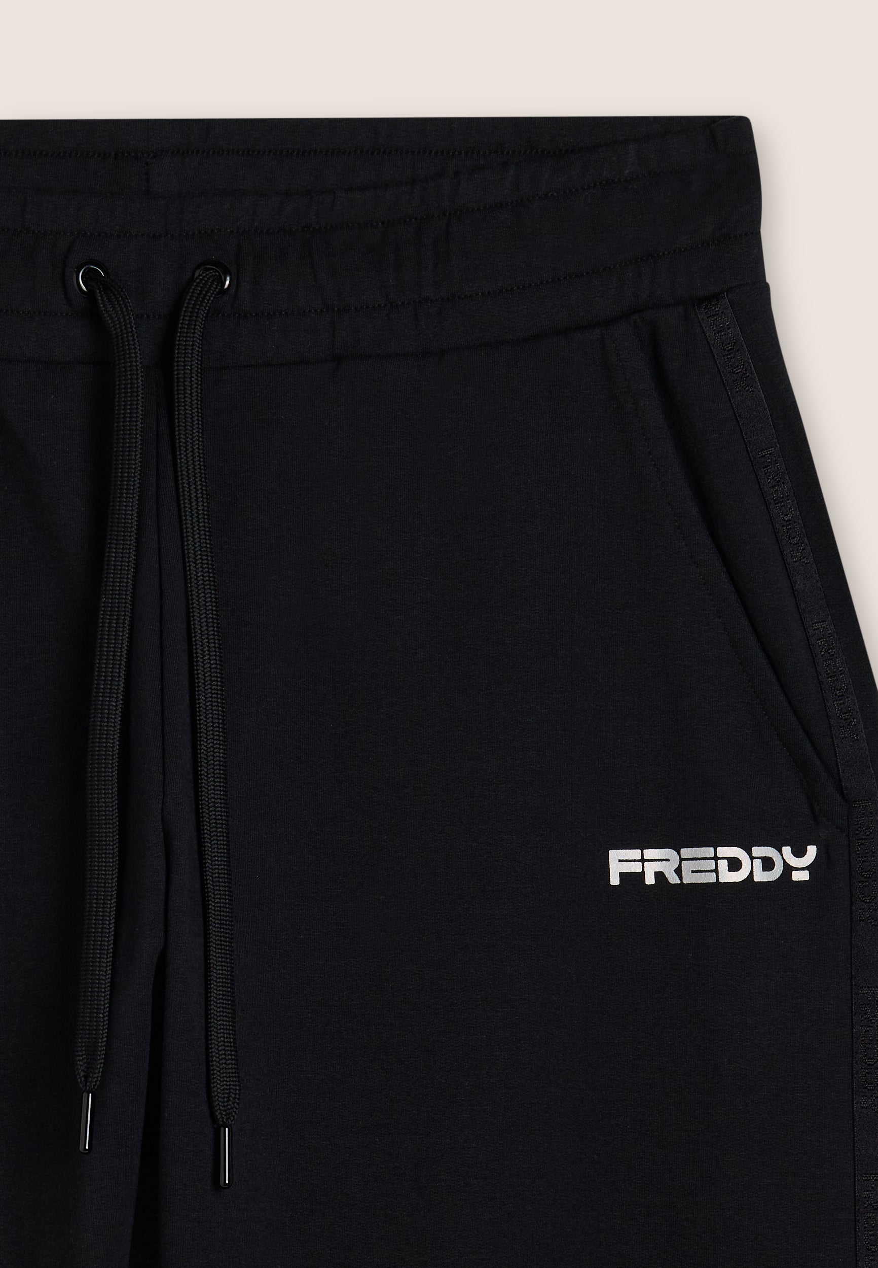 freddy-pantaloni-comfort-donna-gamba-dritta-con-stampa-laterale-mov-felpa-garzat image 7