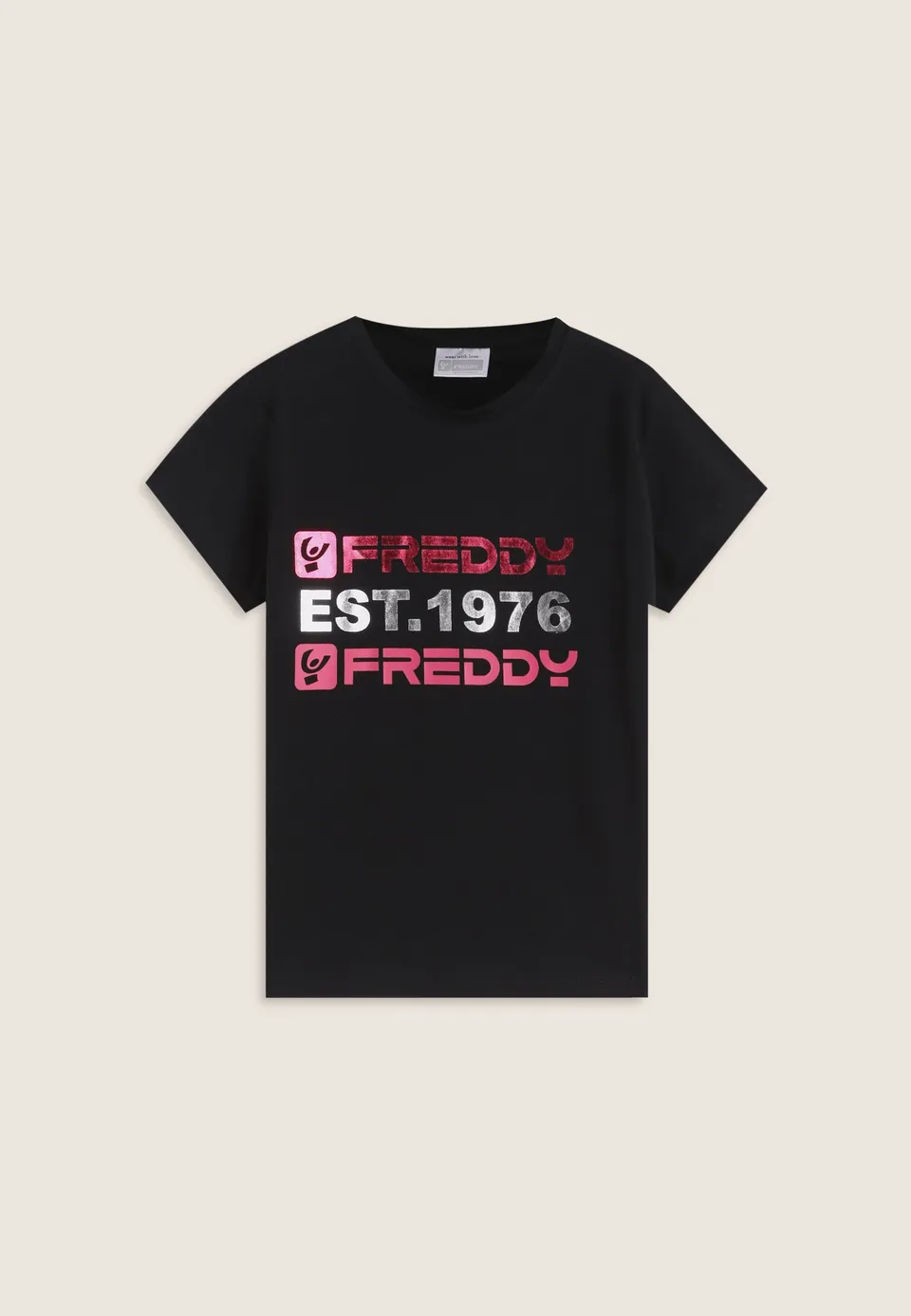 freddy-t-shirt-bambina-regular-fit-con-maxi-stampa-est-1976 image 1