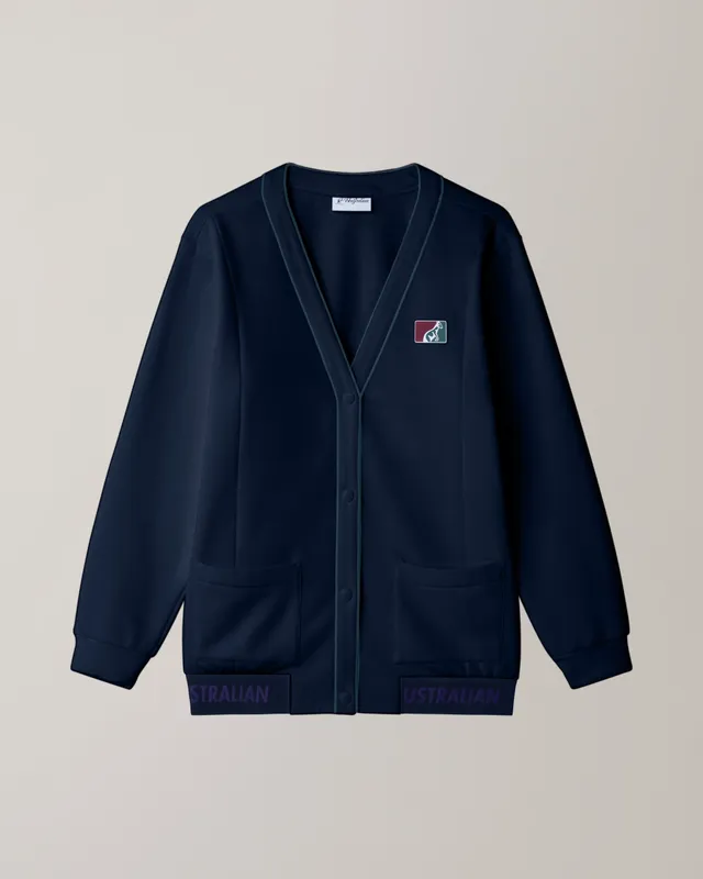 australian-classic-cardigan-felpa-con-bottoni-blu-navy-made-in-italy image 1