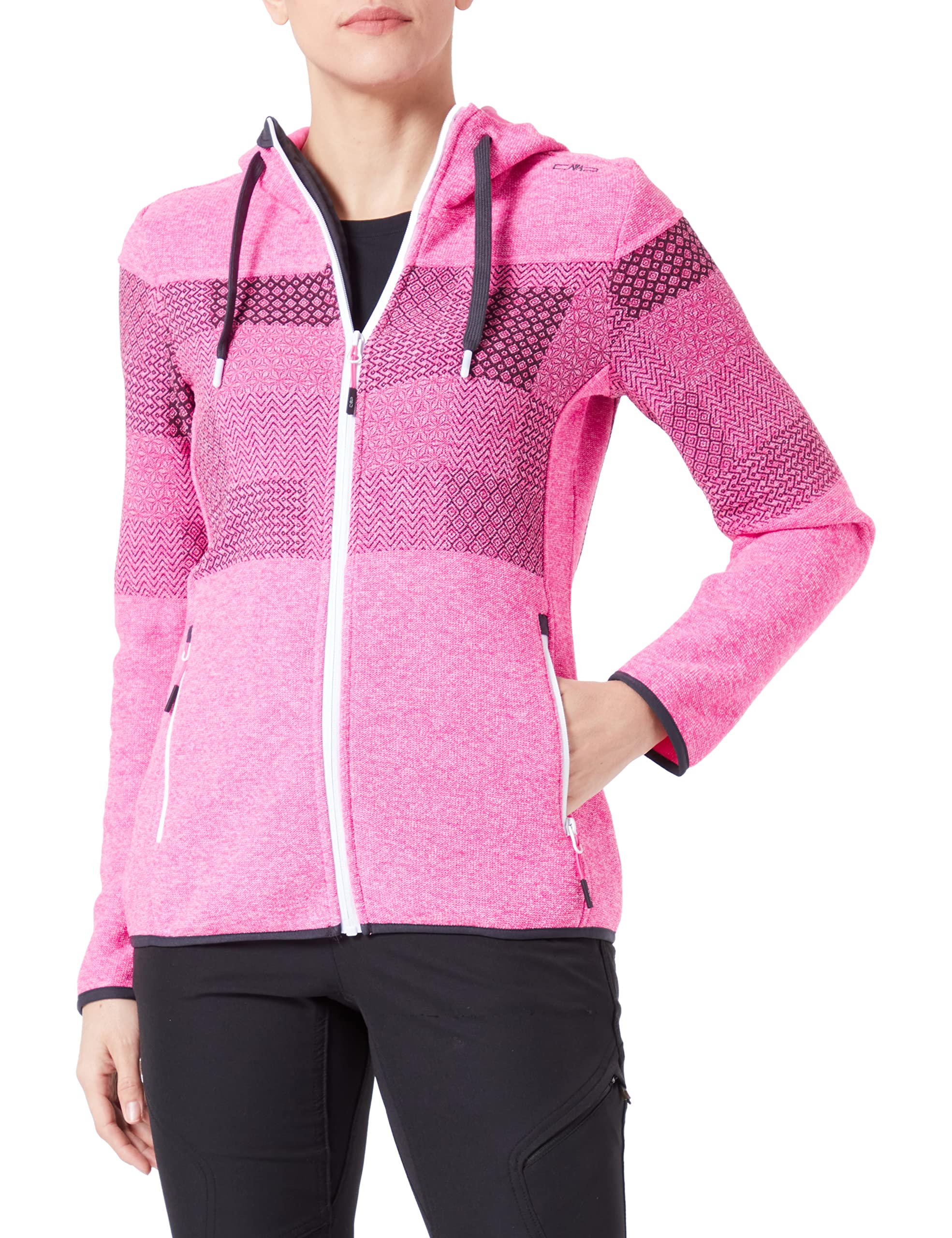cmp-knit-tech-m-lange-fleece-giacca-donna-con-cappuccio-fisso-full-zip image 4