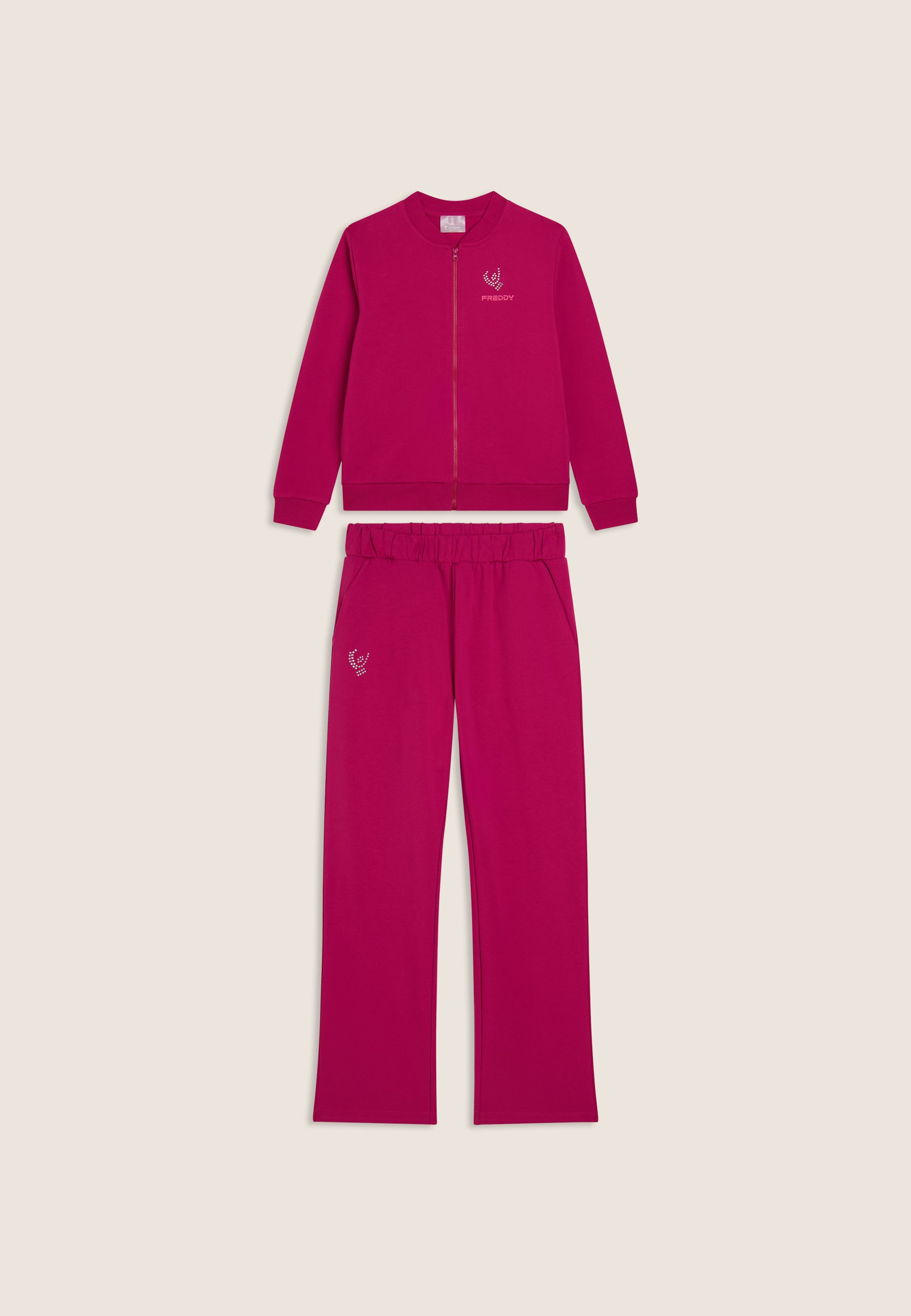 freddy-tuta-sportiva-bambina-zip-pantaloni-flare-french-terry image 1