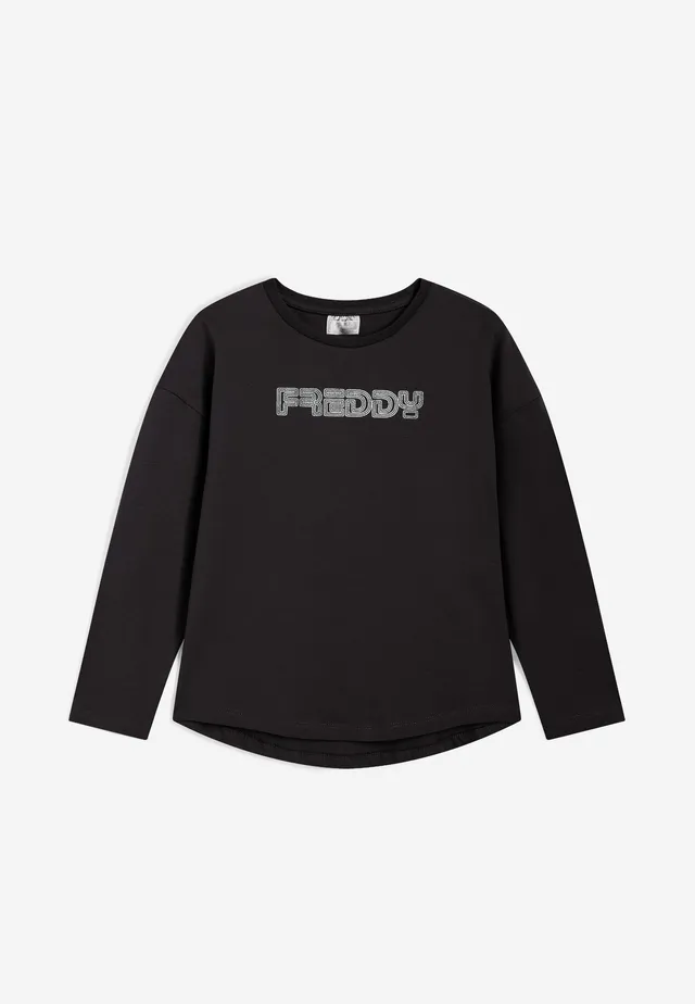 freddy-wr-up-t-shirt-manica-lunga-bambina-ragazza-con-logo-argentato image 1