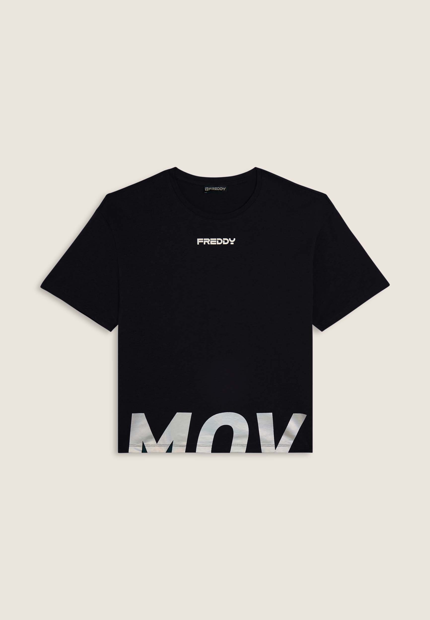 freddy-t-shirt-cropped-donna-con-spacchi-laterali-e-stampa-mov image 1