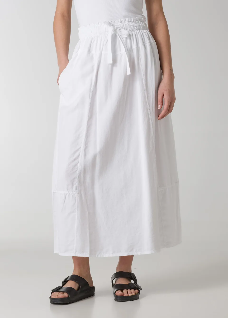 deha-gonna-lunga-in-twill-lyocell-tencel-bianco-a00688 image 1