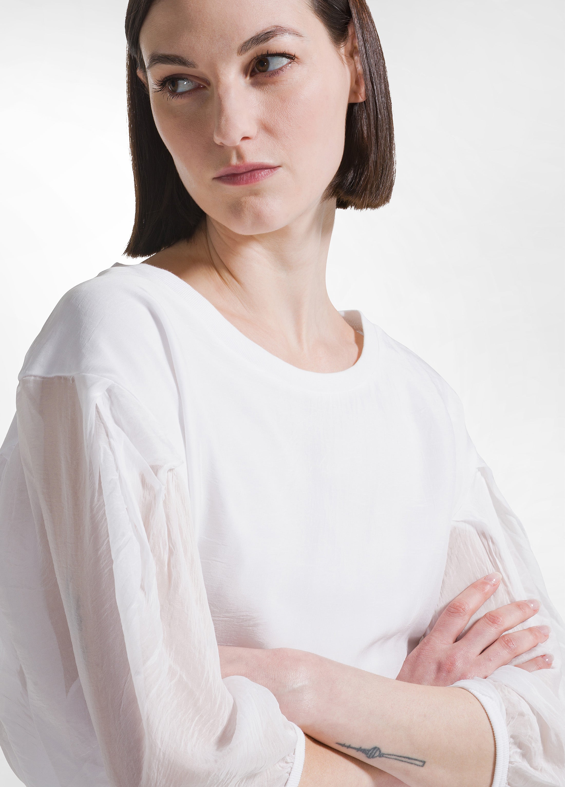 deha-t-shirt-ampia-in-cotone-e-seta-con-strati-sovrapposti-bianco image 3
