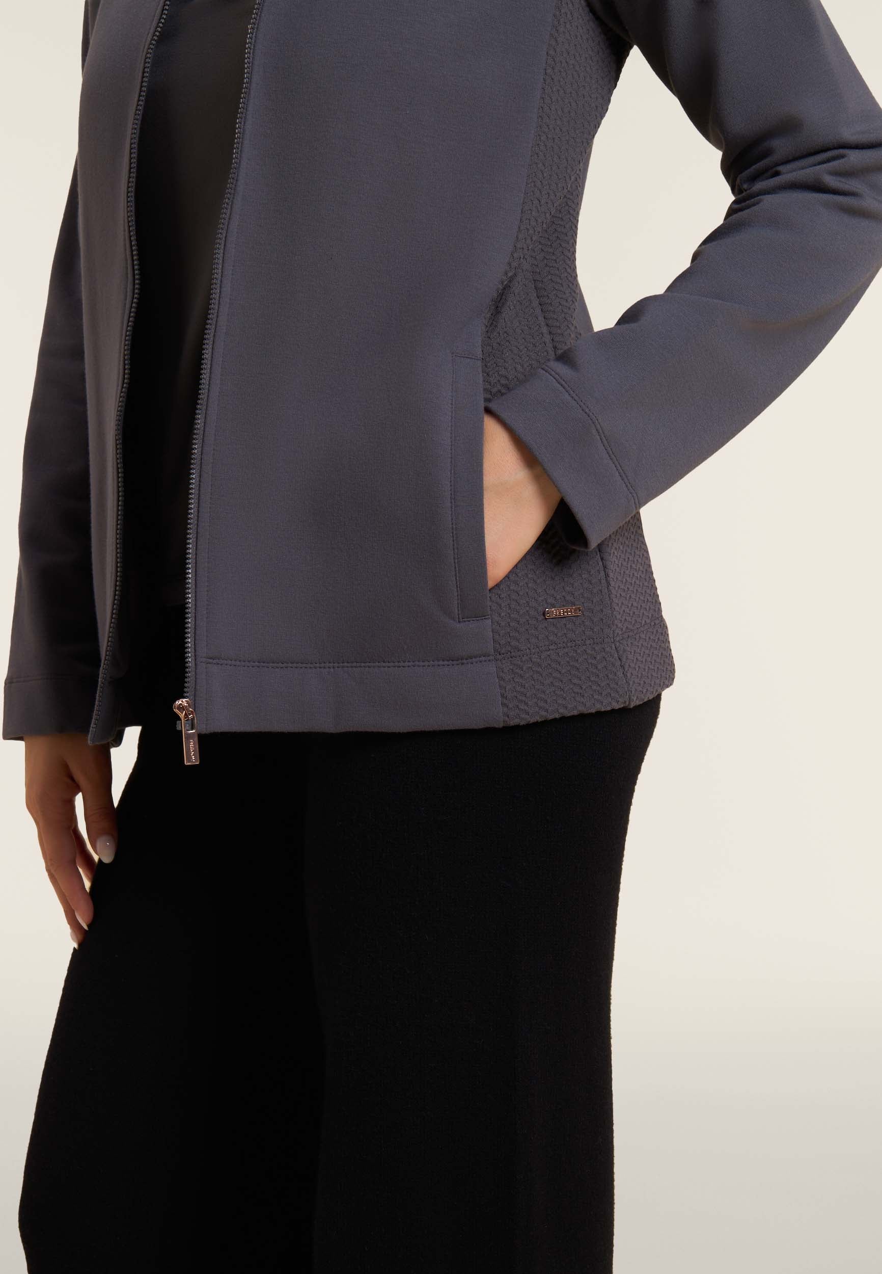 freddy-felpa-donna-full-zip-modal-con-inserti-micro-trecce image 4