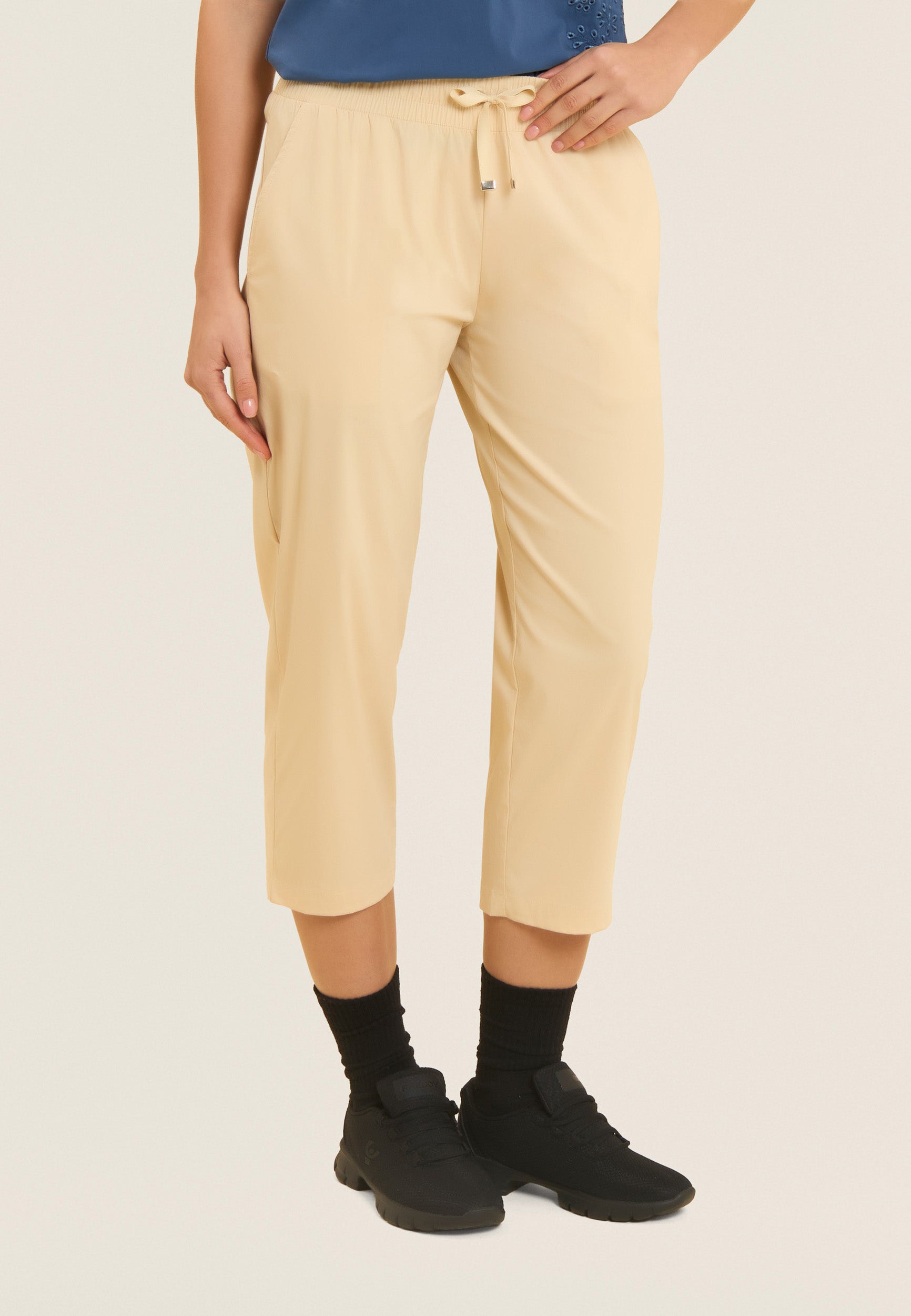freddy-pantaloni-cropped-regular-in-popeline-elasticizzato image 1