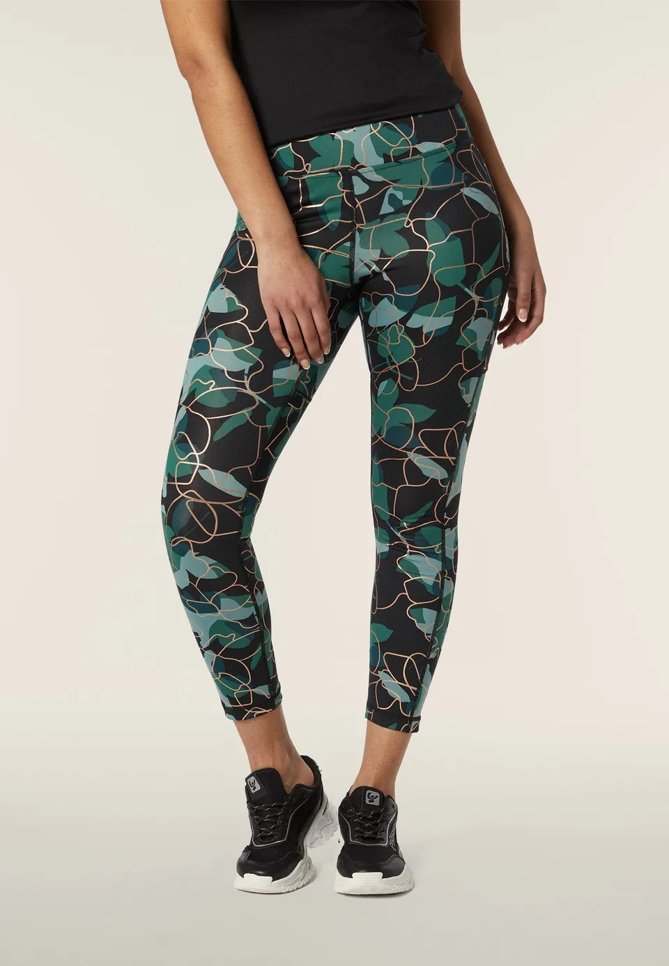 freddy-leggings-7-8-vita-alta-d-i-w-o-fantasia-floreale-bronze image 1