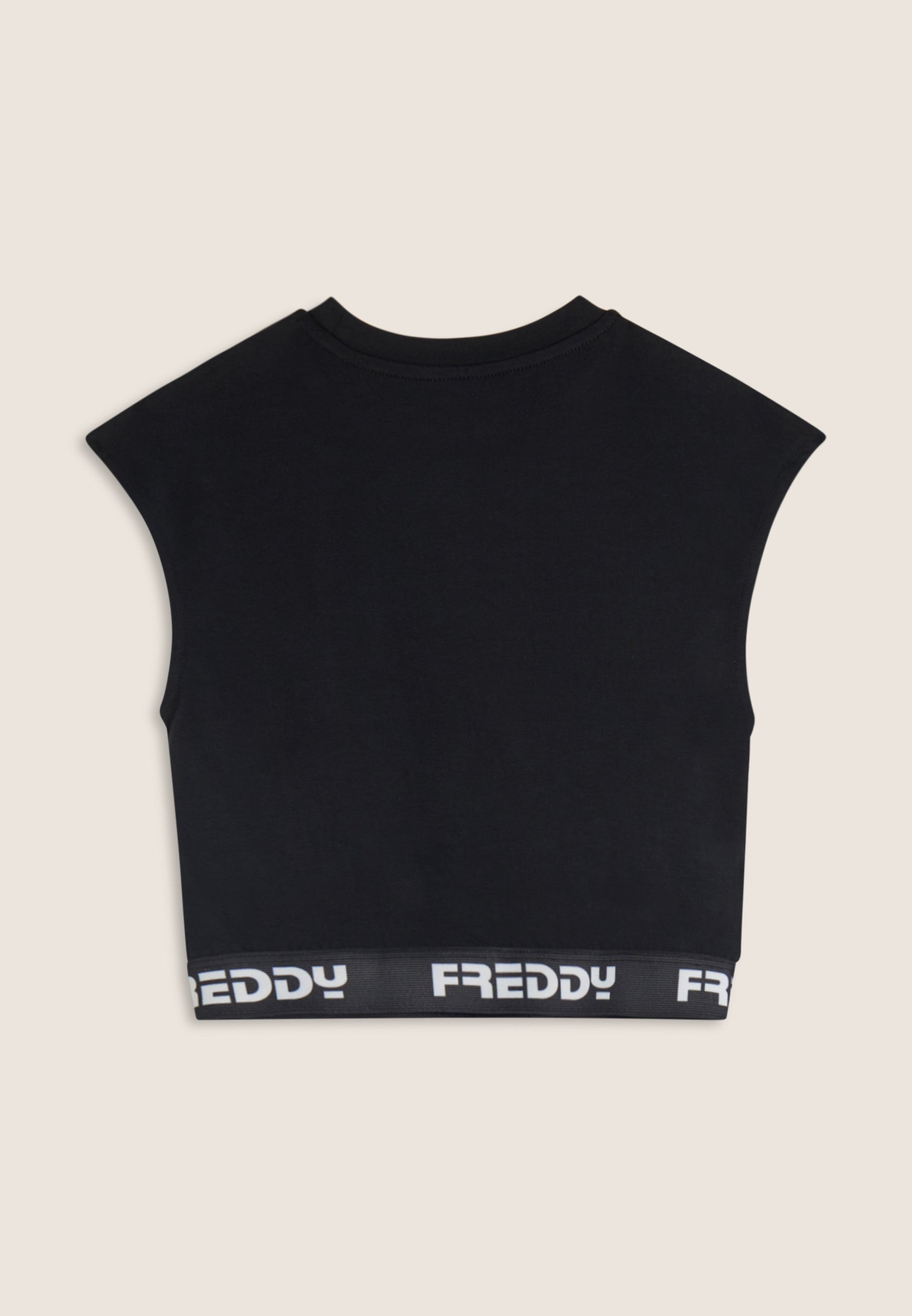 freddy-top-senza-maniche-comfort-fit-cropped-in-cotone-elasticizzato-con-elastic image 2