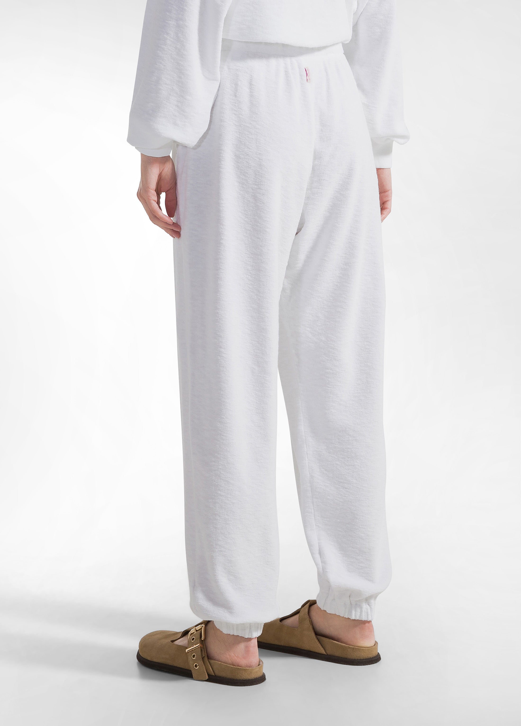 deha-pantaloni-jogger-in-spugna-bianco-a00436-in-cotone image 3