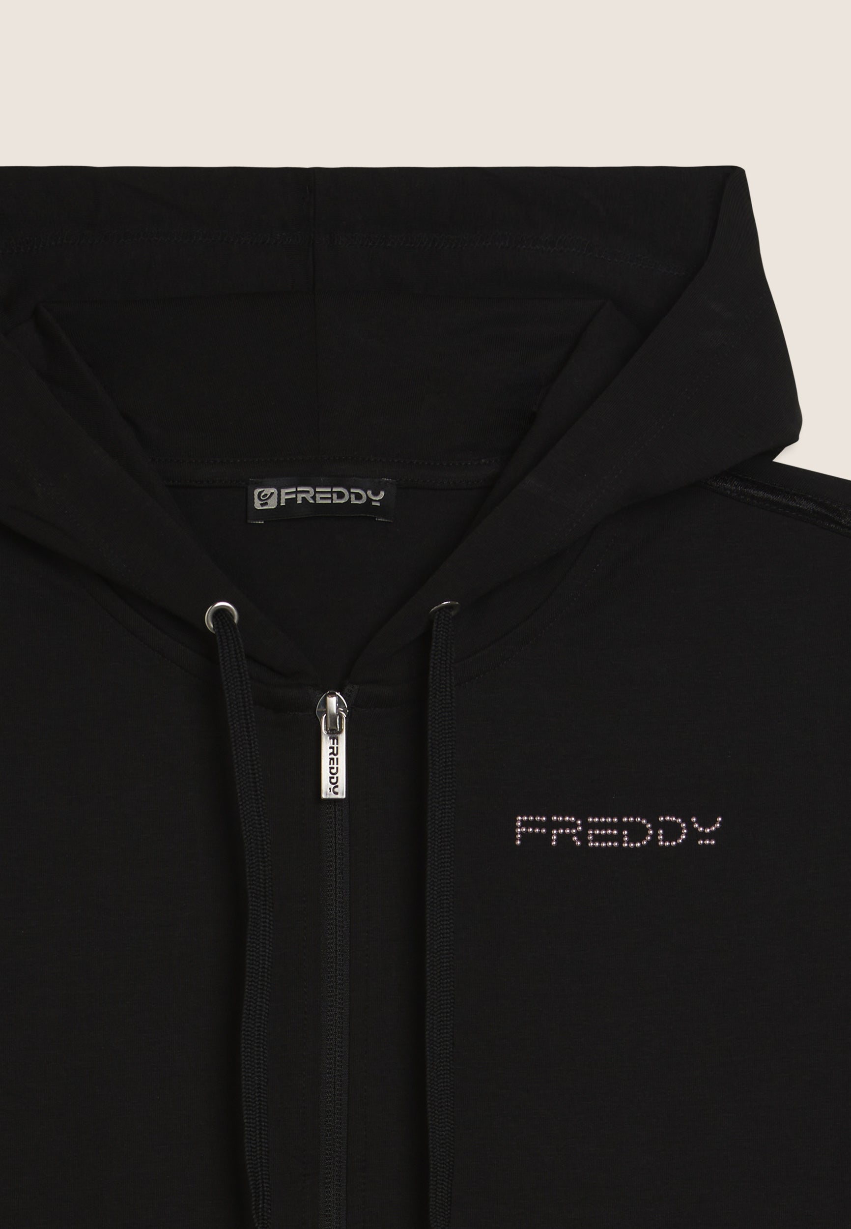freddy-felpa-cappuccio-zip-logo-freddy-perline-rosa-jersey-cotone image 8