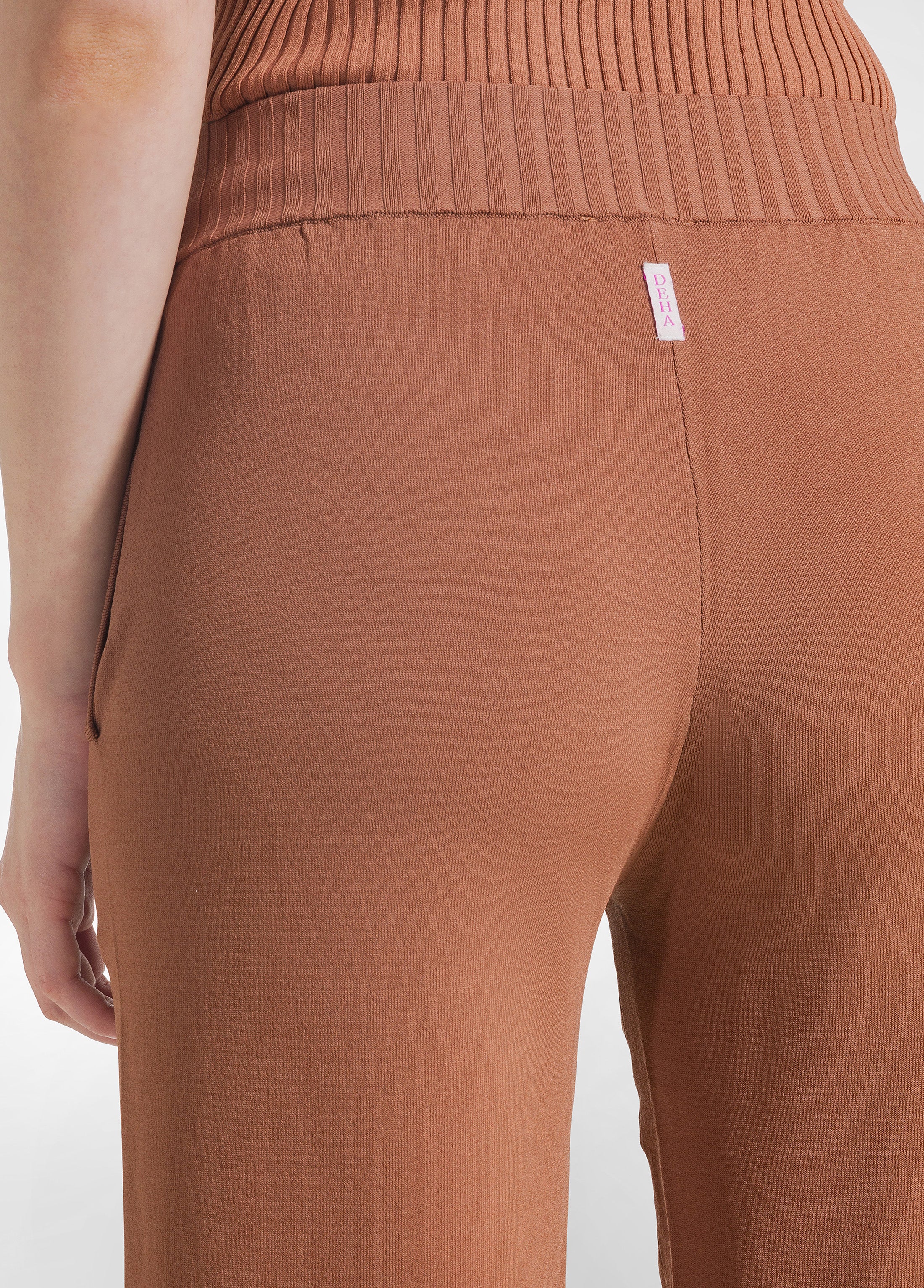 deha-pantalone-jogger-a-maglia-di-rayon-marrone-pantaloni-comfort-donna image 4