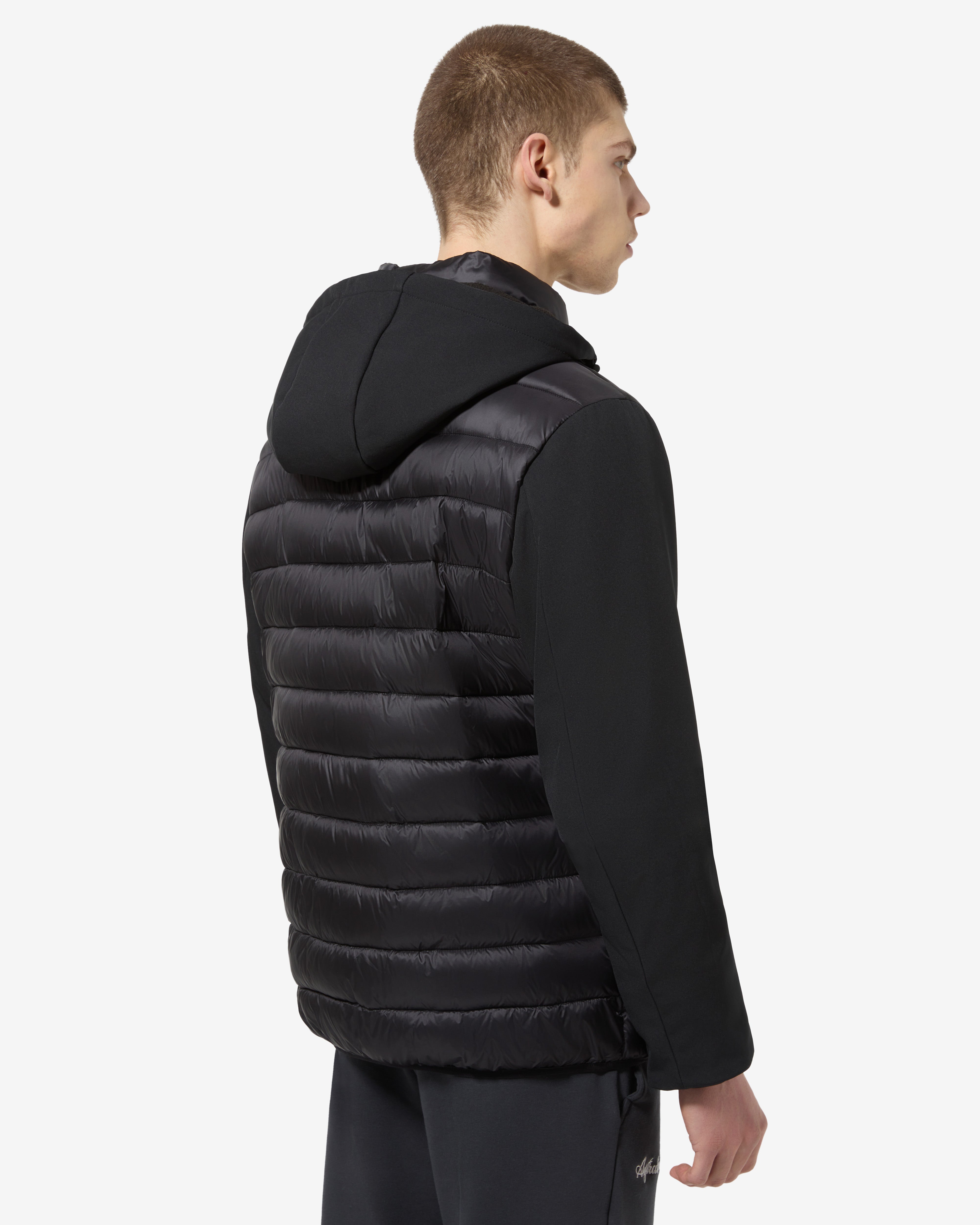 australian-bi-material-jacket-giubbotto-uomo-nero-con-cappuccio image 3