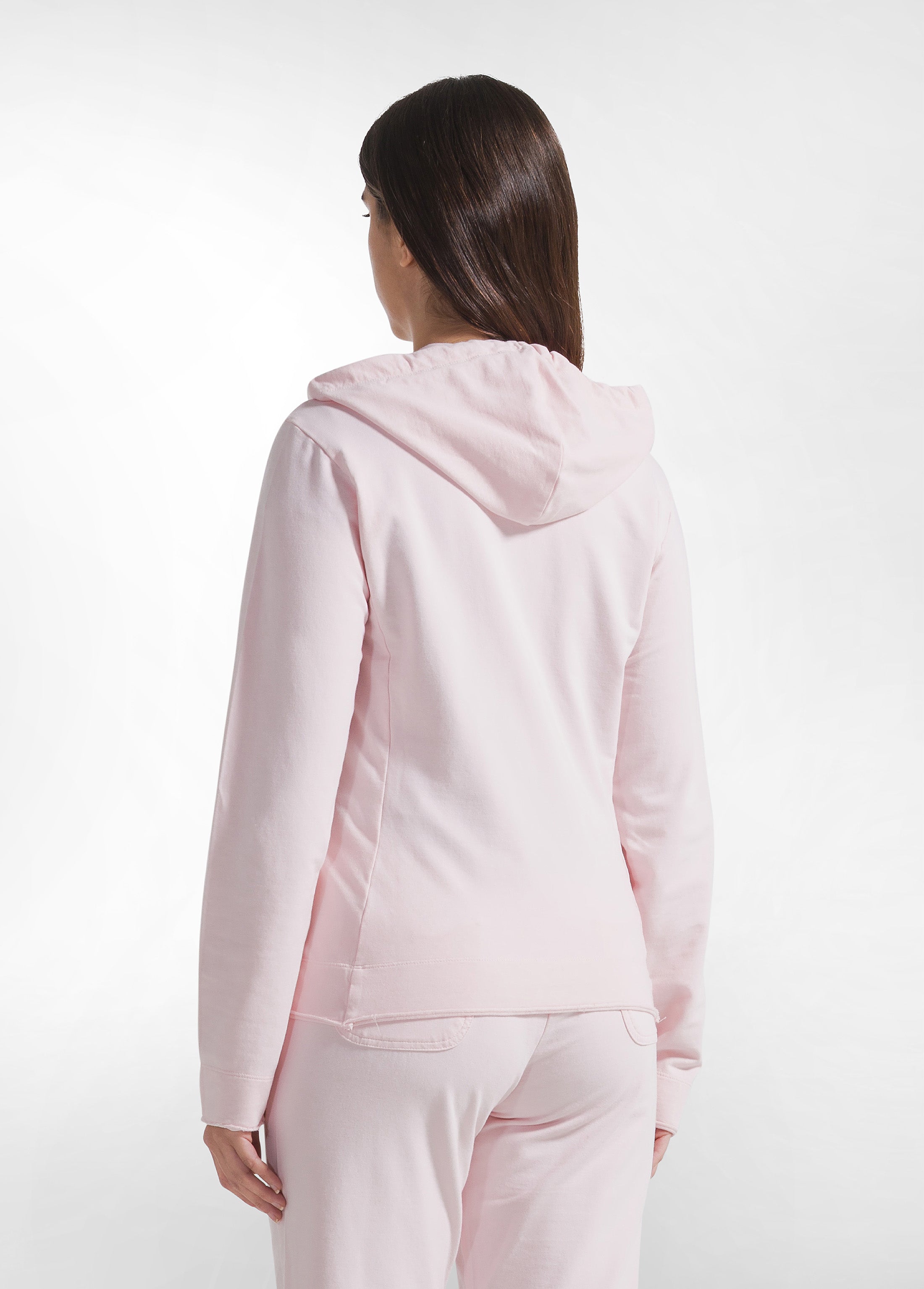 deha-d42520-felpa-core-leggera-con-zip-e-cappuccio-rosa image 2