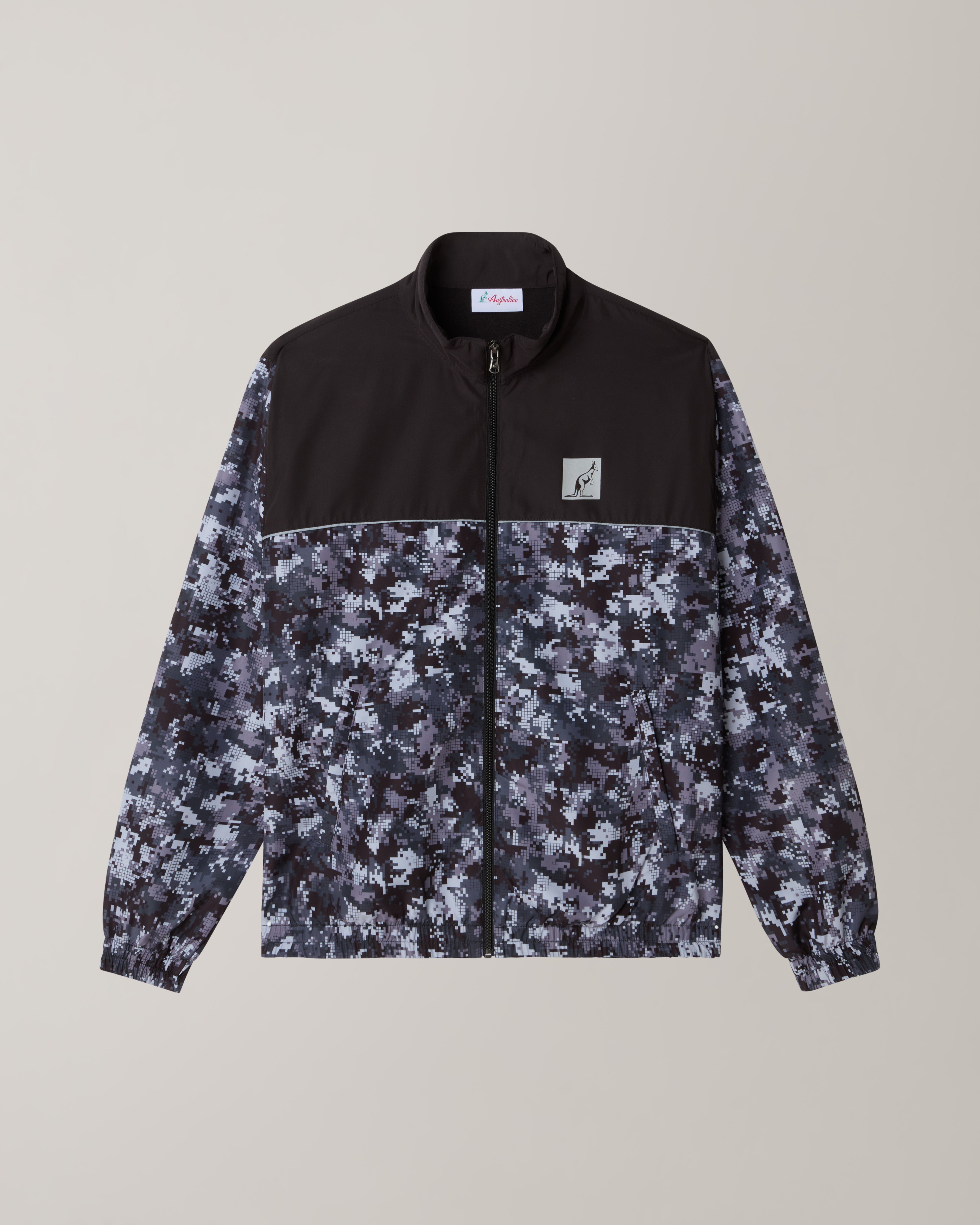 australian-digital-track-jacket-giacca-sportiva-nera-water-resistant-full-zip image 6