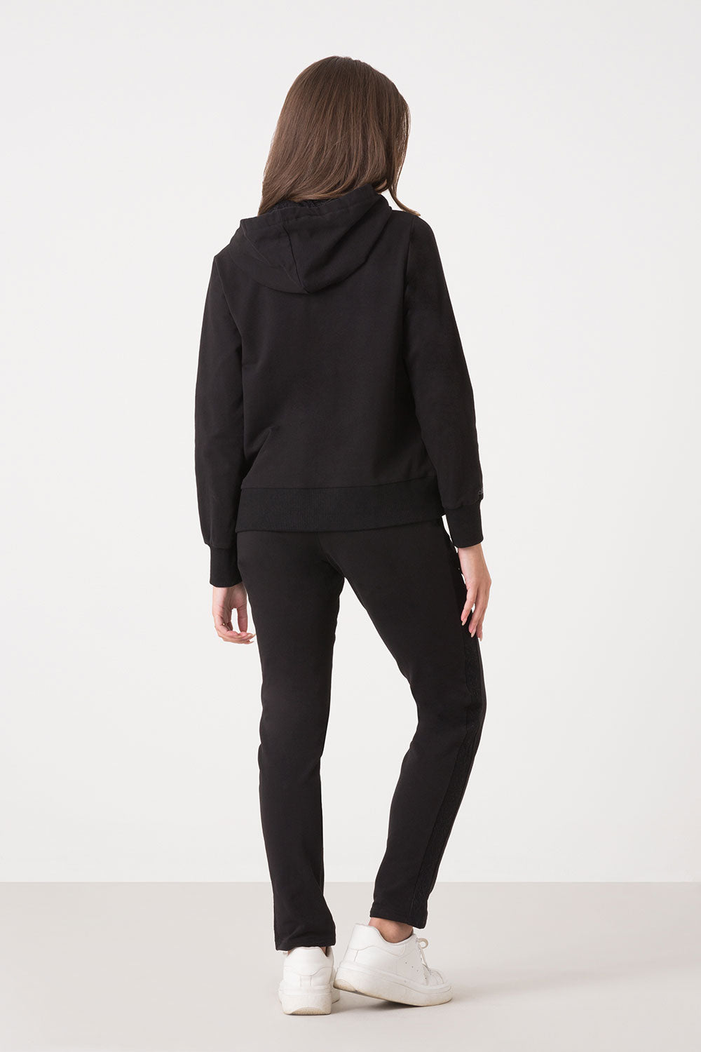 dimensione-danza-felpa-cappuccio-zip-donna-con-stampa-a-contrasto image 2