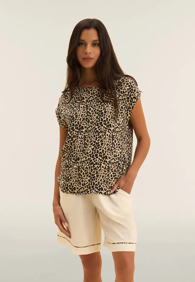 freddy-t-shirt-manica-corta-viscosa-fantasia-animalier image 1