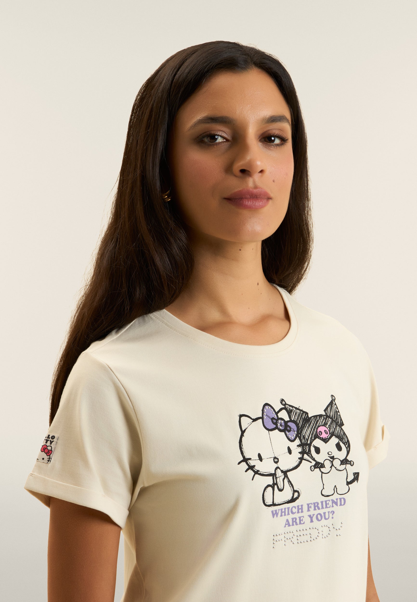 freddy-t-shirt-hello-kitty-kuromi-stampa-frontale-in-cotone image 4