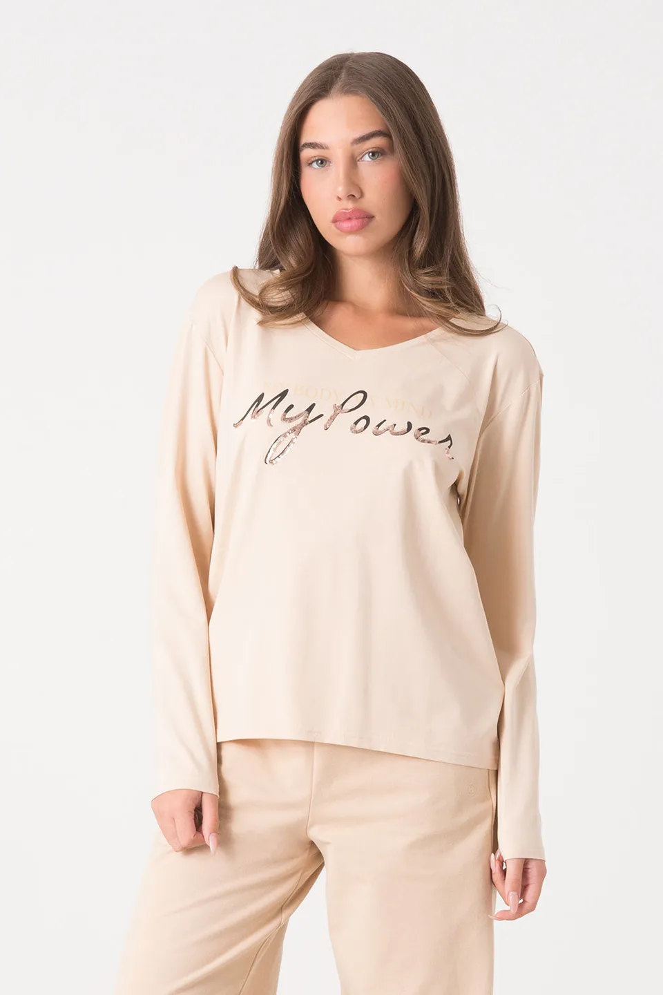 dimensione-danza-t-shirt-manica-lunga-in-cotone-modal-con-stampa-animalier image 1