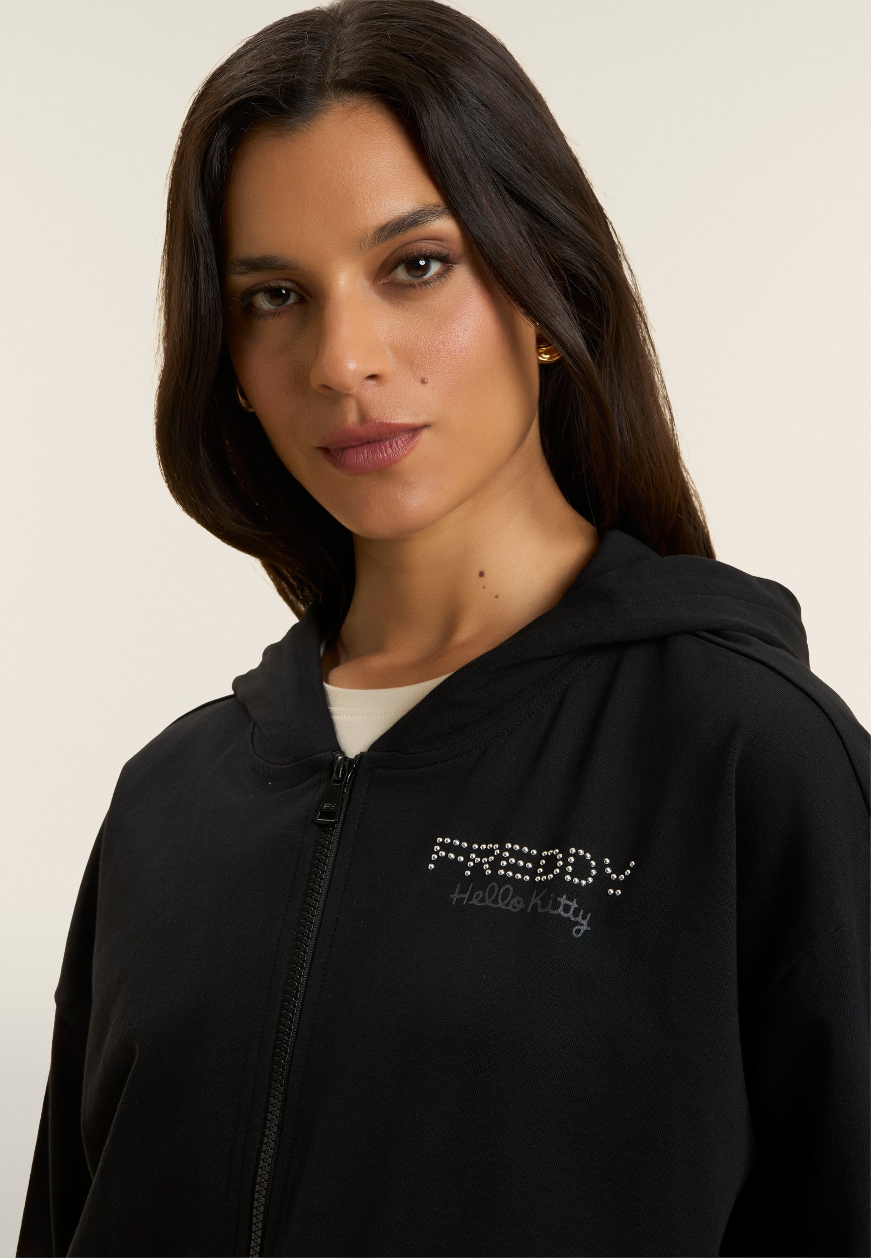 freddy-felpa-con-cappuccio-zip-e-stampa-hello-kitty image 4