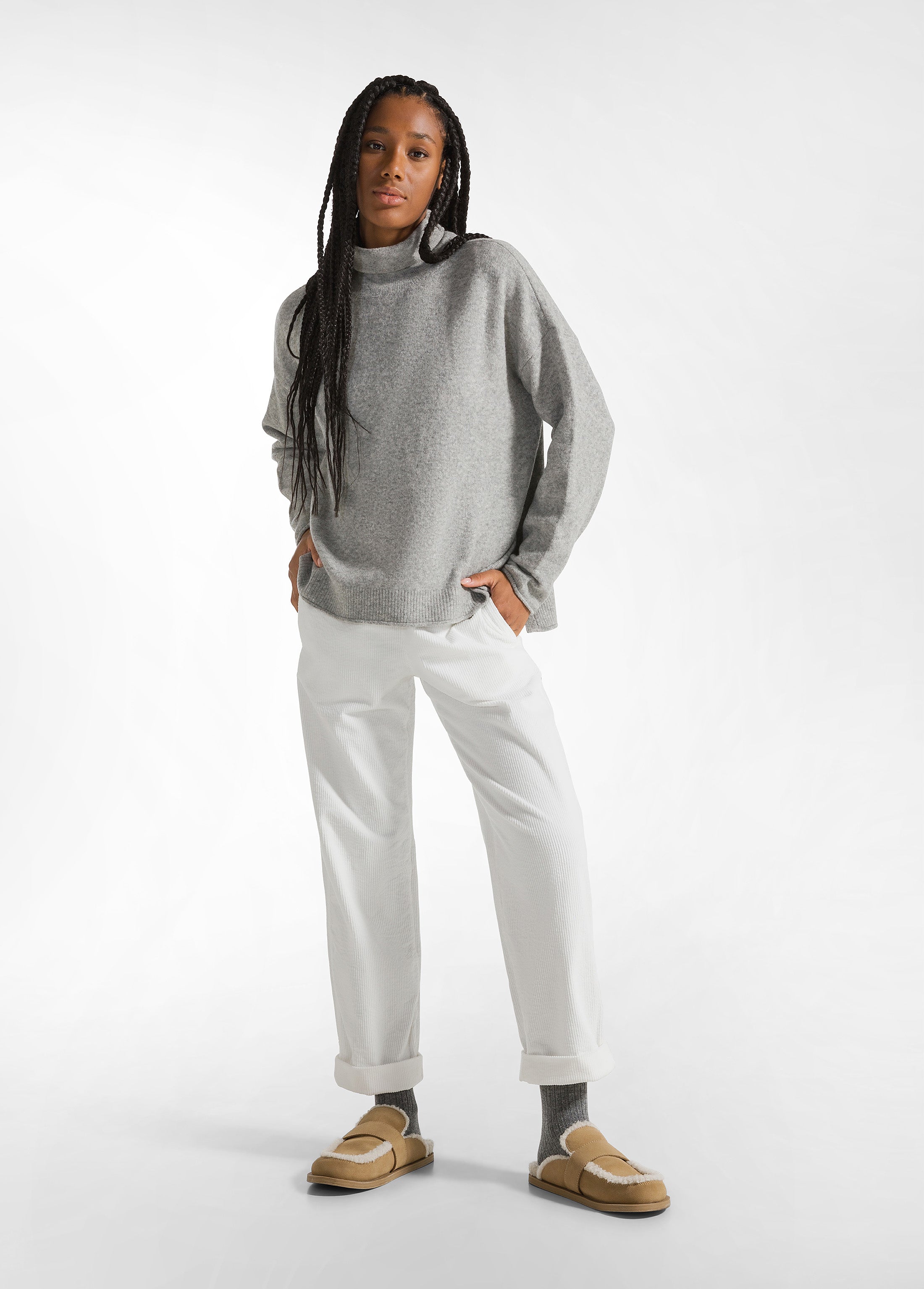 deha-pantalone-in-velluto-con-coulisse-bianco-leisurewear-donna-comfort image 1