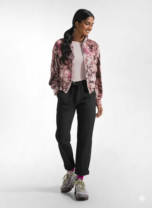 deha-pantaloni-dritti-in-gabardina-stretch-nero image 1