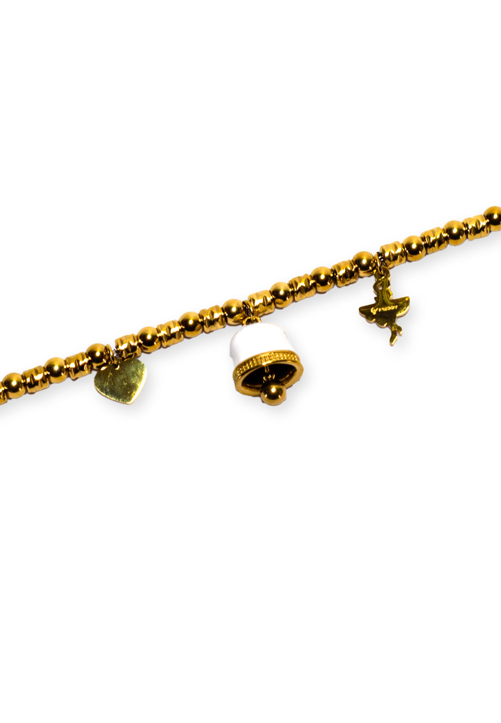 freddy-bracciale-donna-in-acciaio-gold-316l-a-sfere-con-charms-e-strass image 3