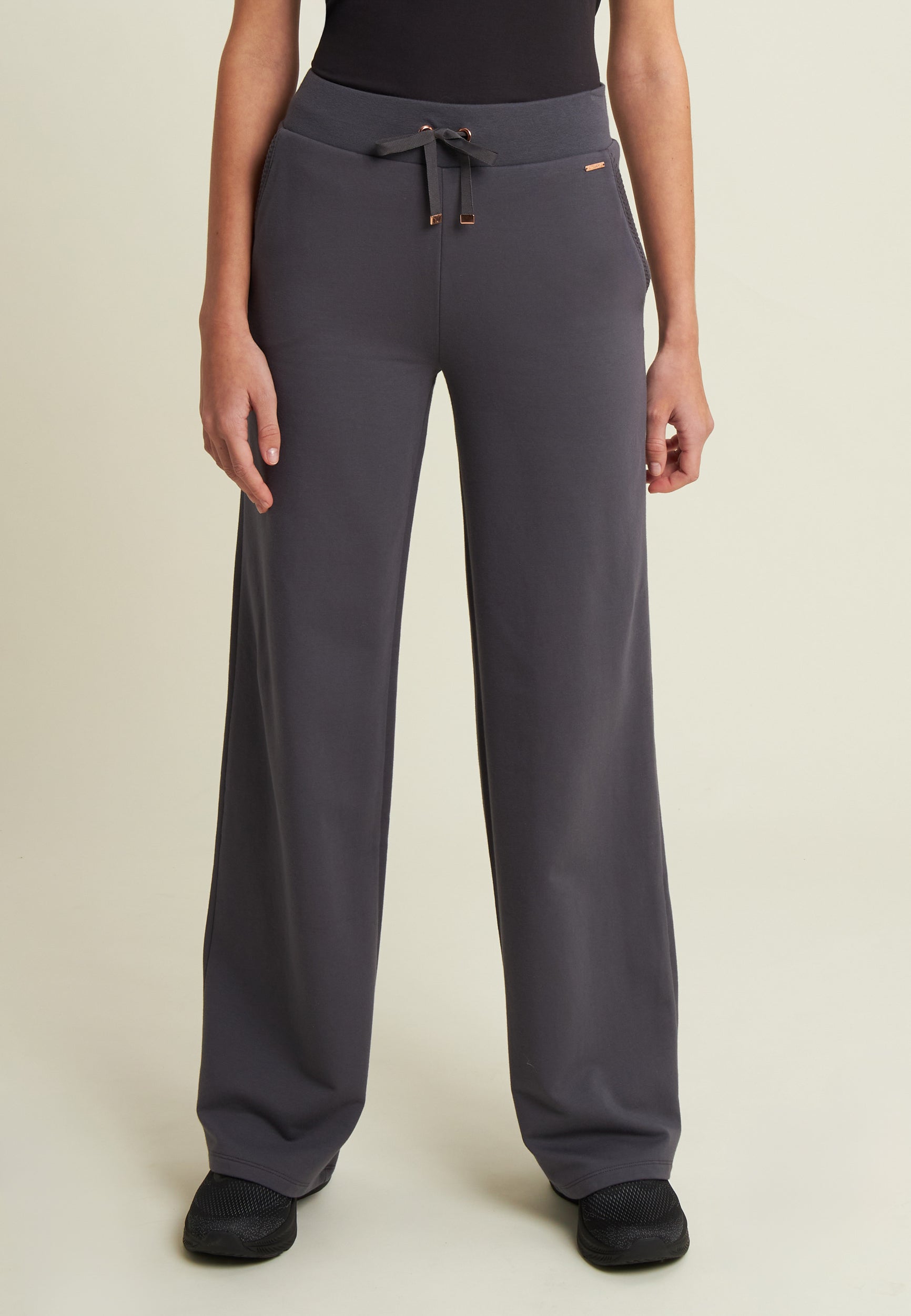 freddy-pantaloni-donna-wide-leg-in-felpa-modal-con-micro-trecce image 1