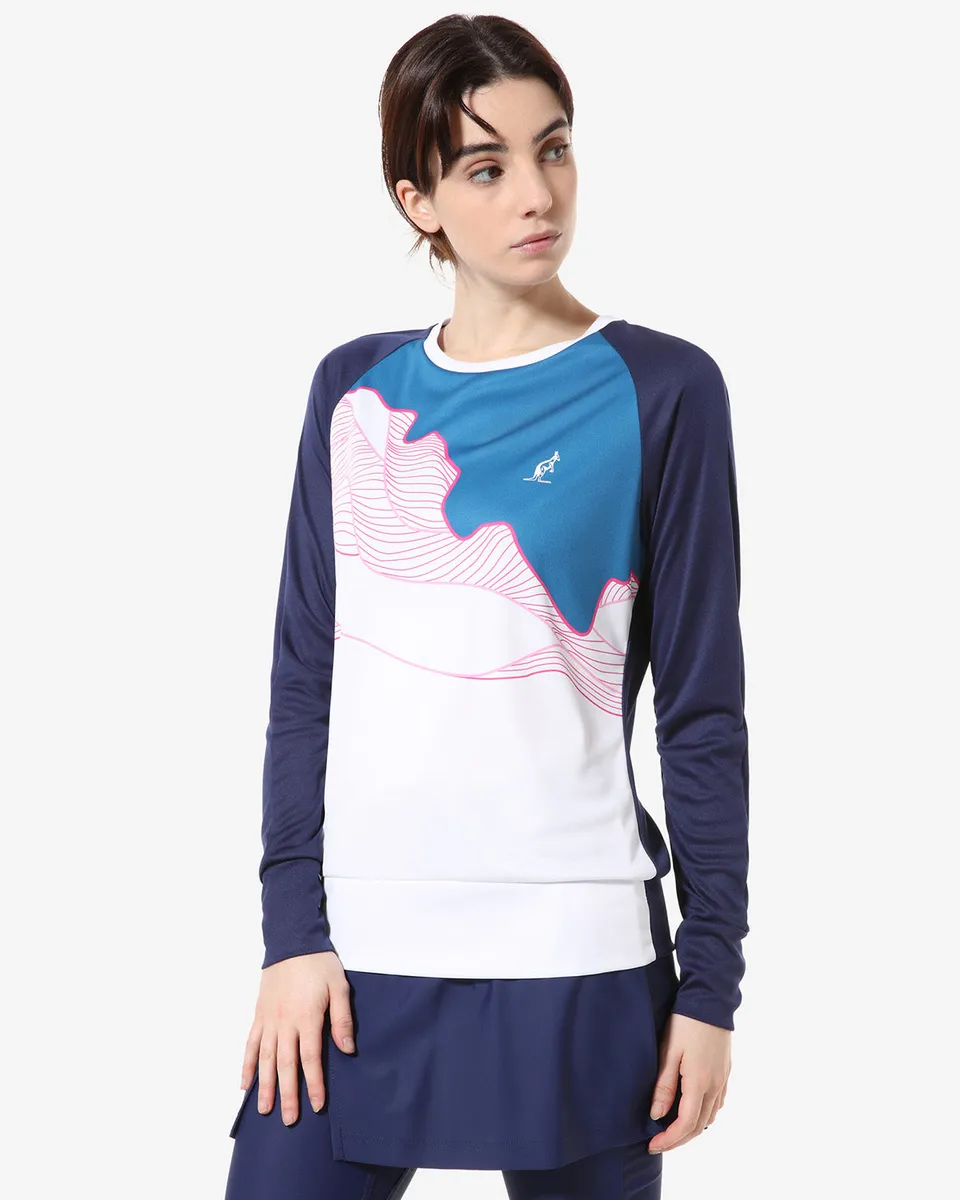 australian-ice-tennis-t-shirt-manica-lunga-blu-cosmo image 1