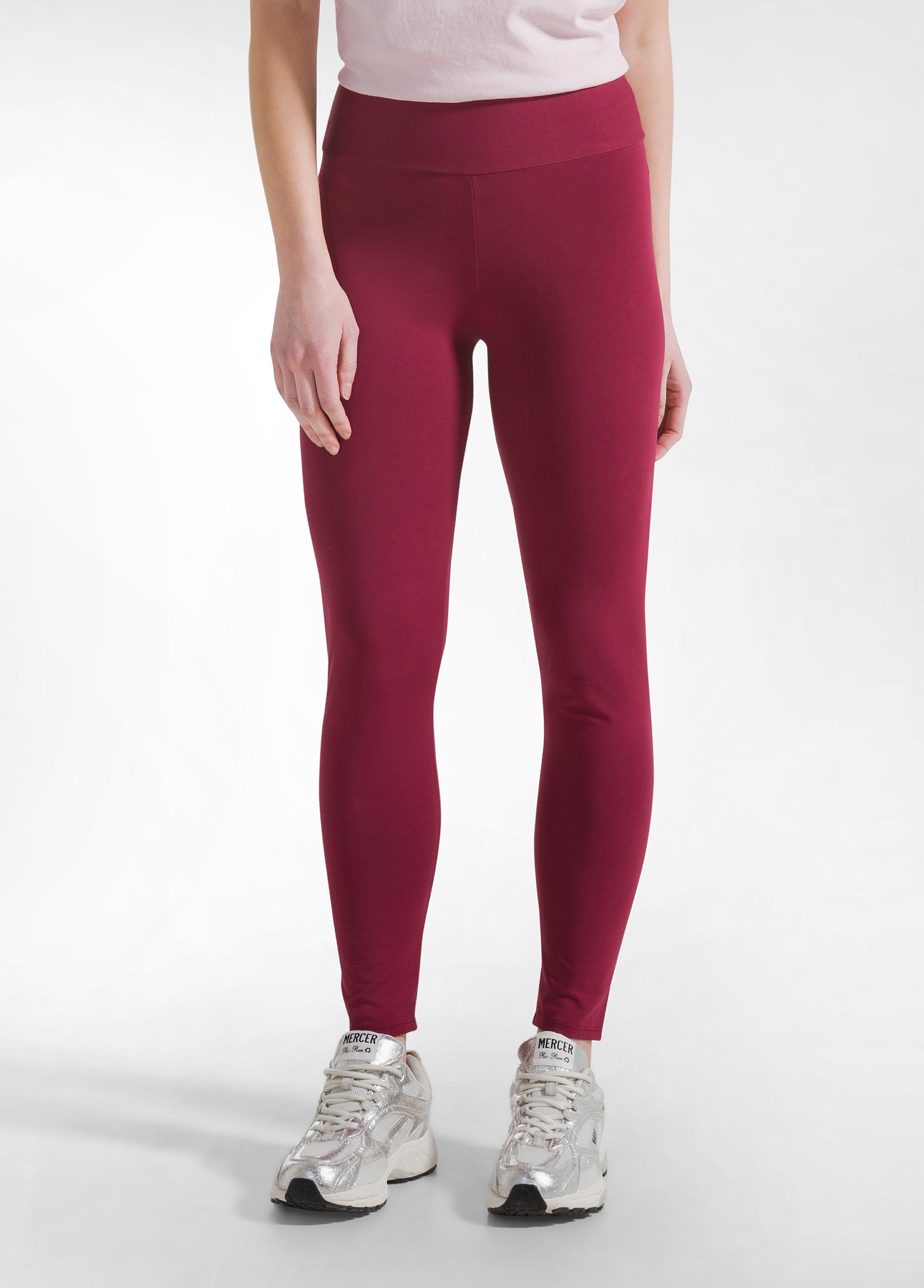 deha-d42036-leggings-vita-alta-tinta-unita-rosso image 2